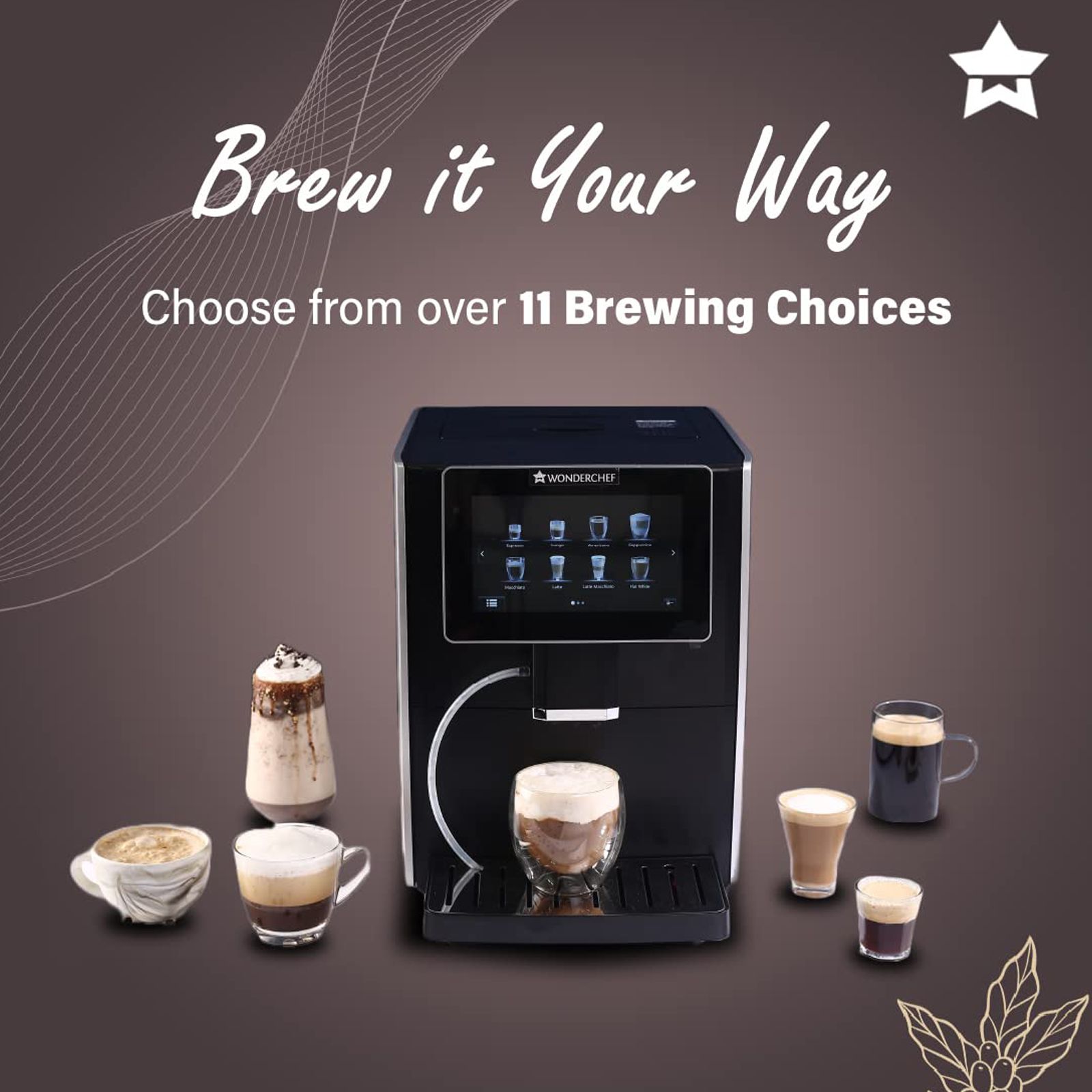 WONDERCHEF Regalia 600 Watt 6 Cups Automatic Espresso, Cappuccino, Flat White, Americano, Long Black, Lungo, Latte Macchiato & Macchiato Coffee Maker with Thermoblock Technology (Black) WONDERCHEF Regalia 600 Watt 6 Cups Automatic Espresso, Cappuccino, Flat White, Americano, Long Black, Lungo, Latte Macchiato & Macchiato Coffee Maker with Thermoblock Technology (Black)_4