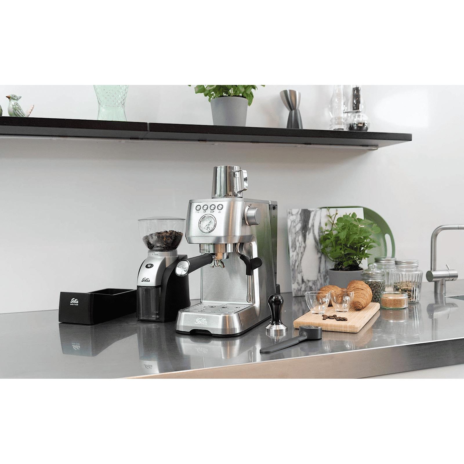 Solis Perfella Plus 1700 Watt 2 Cups Semi-Automatic Espresso Coffee Maker with Integrated Monometer (Silver)_8