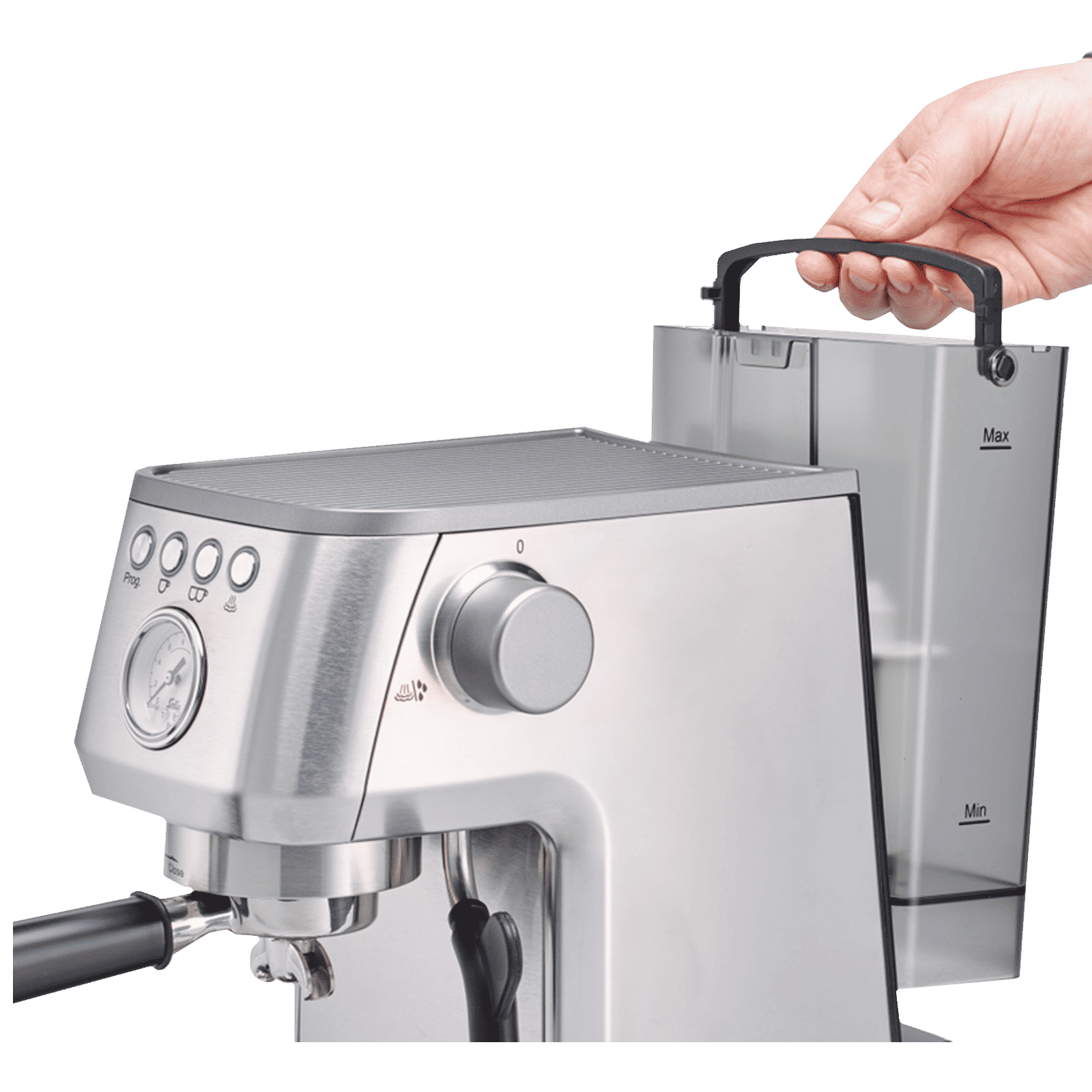 Solis Perfella Plus 1700 Watt 2 Cups Semi-Automatic Espresso Coffee Maker with Integrated Monometer (Silver)_13