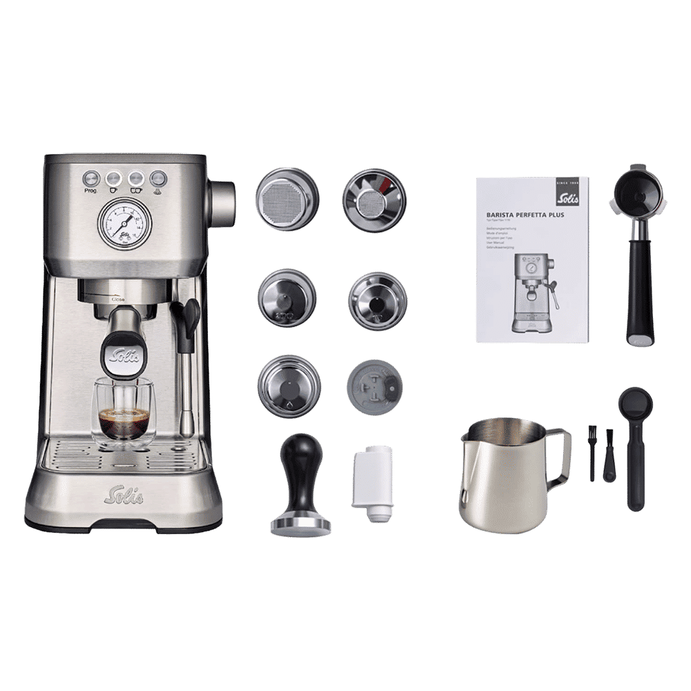 Solis Perfella Plus 1700 Watt 2 Cups Semi-Automatic Espresso Coffee Maker with Integrated Monometer (Silver)_15