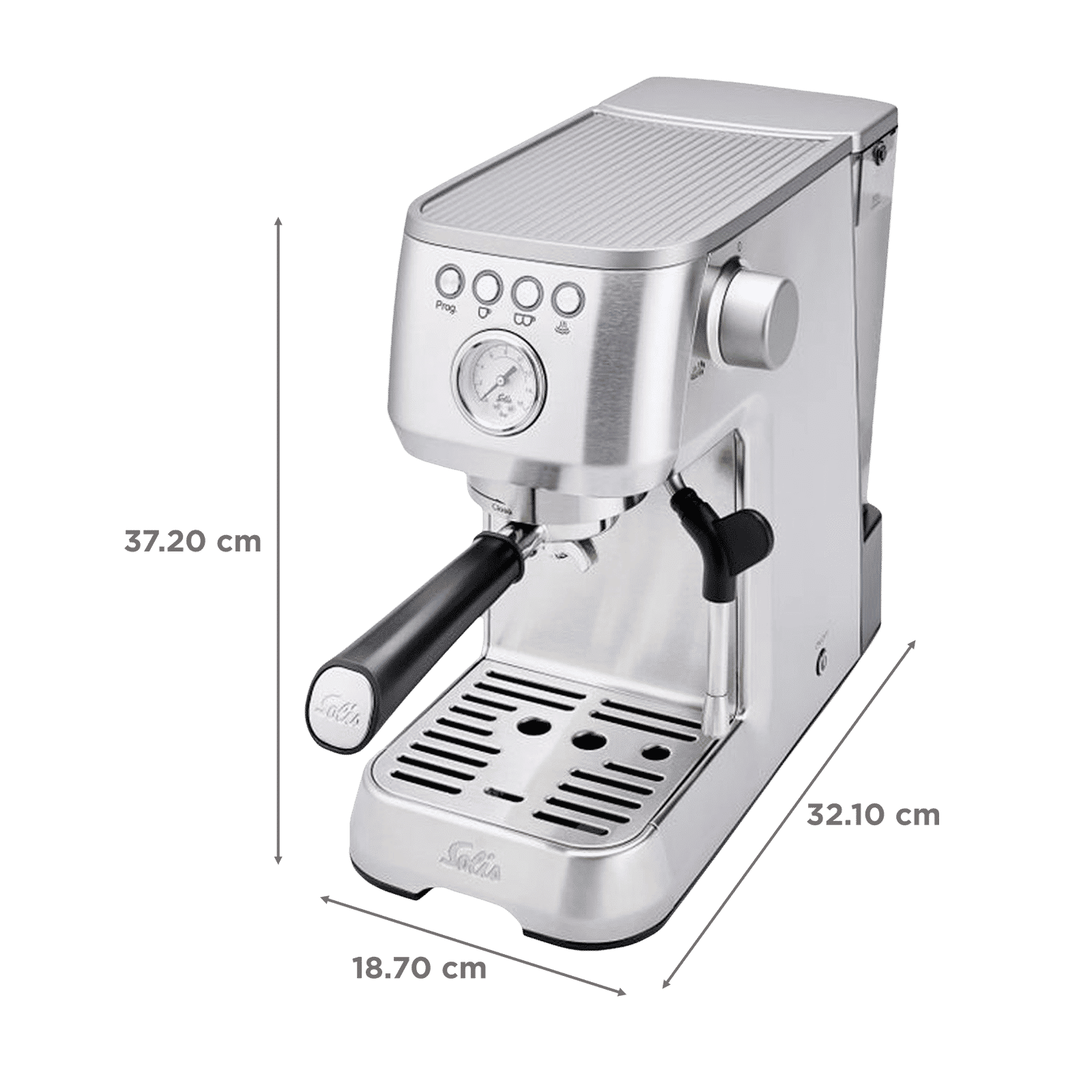 Solis Perfella Plus 1700 Watt 2 Cups Semi-Automatic Espresso Coffee Maker with Integrated Monometer (Silver)_2