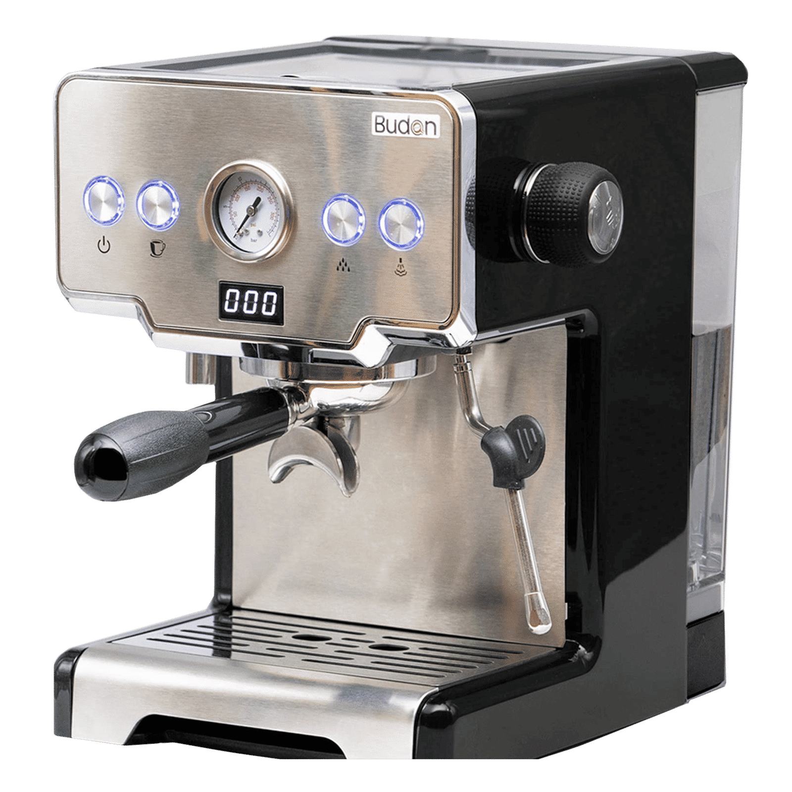 Budan 1450 Watt 10 Cups Semi-Automatic Espresso, Cappuccino & Latte Coffee Maker with Timer Display (Silver) Budan 1450 Watt 10 Cups Semi-Automatic Espresso, Cappuccino & Latte Coffee Maker with Timer Display (Silver)_12