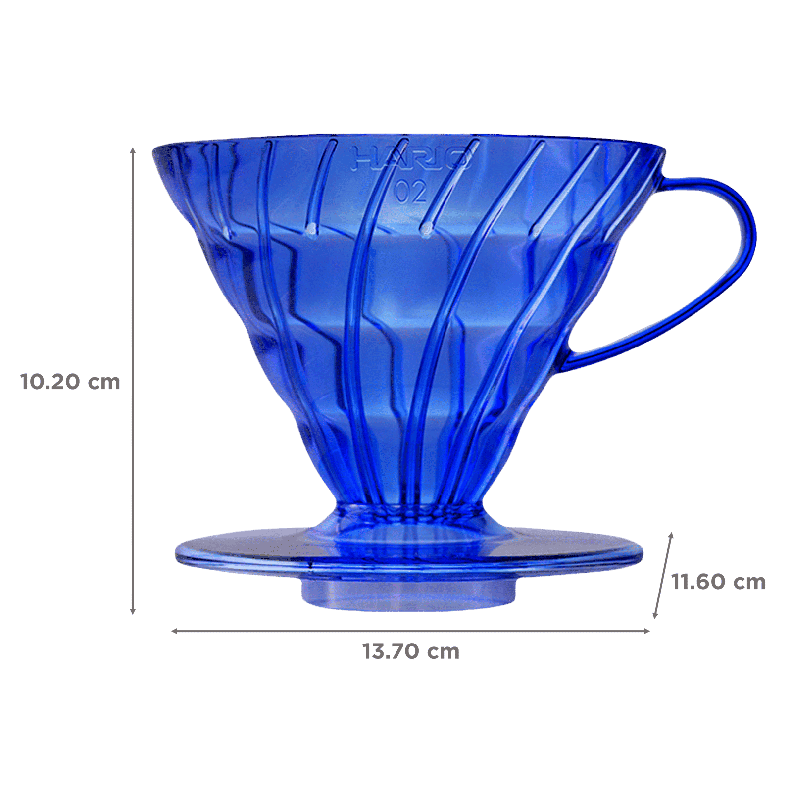 Hario Juicee V60 4 Cups Manual Drip Coffee Maker with Heat Resistant (Transparent Cobalt blue)_2
