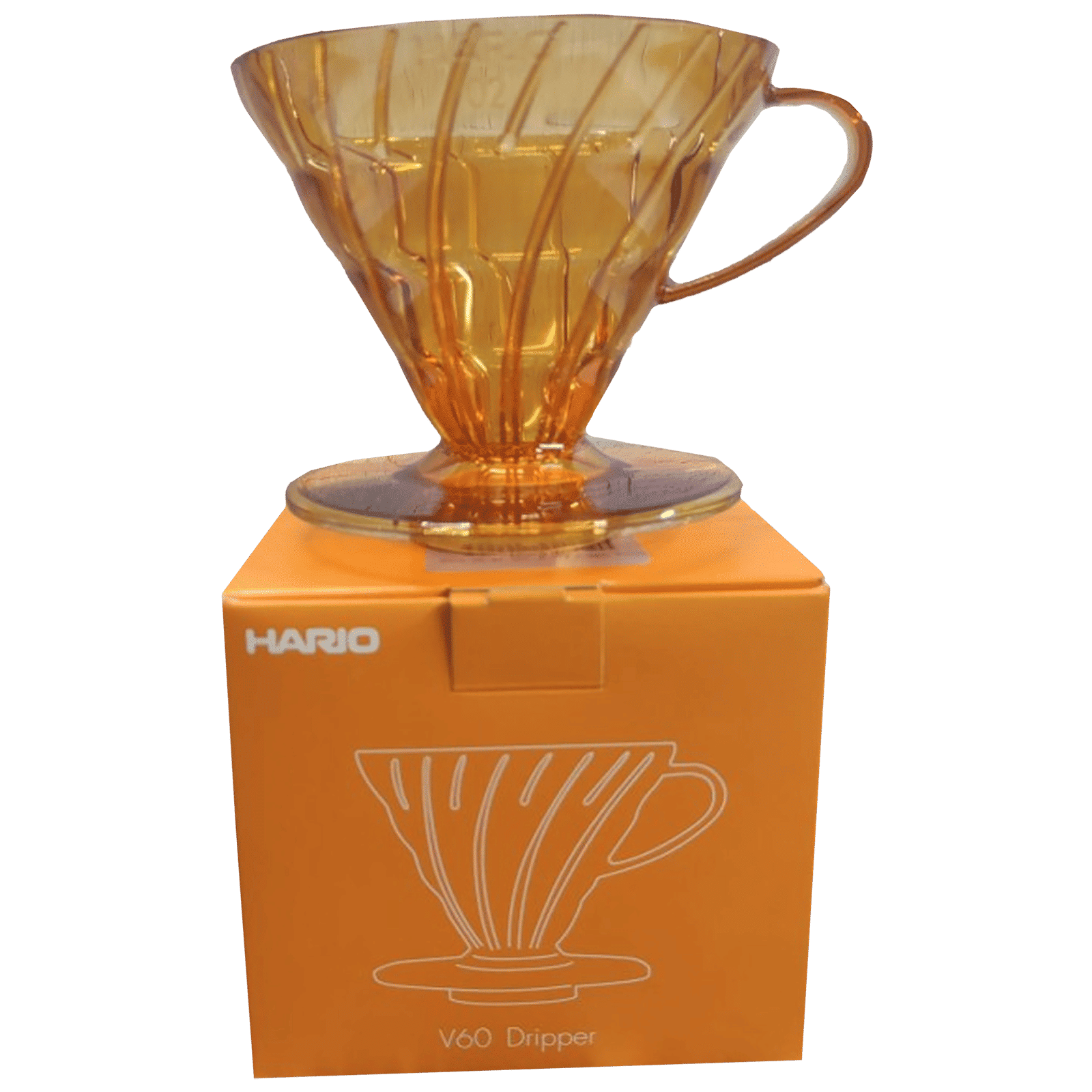 Hario Juicee V60 4 Cups Manual Drip Coffee Maker with Heat Resistant (Transparent Honey Yellow)_5