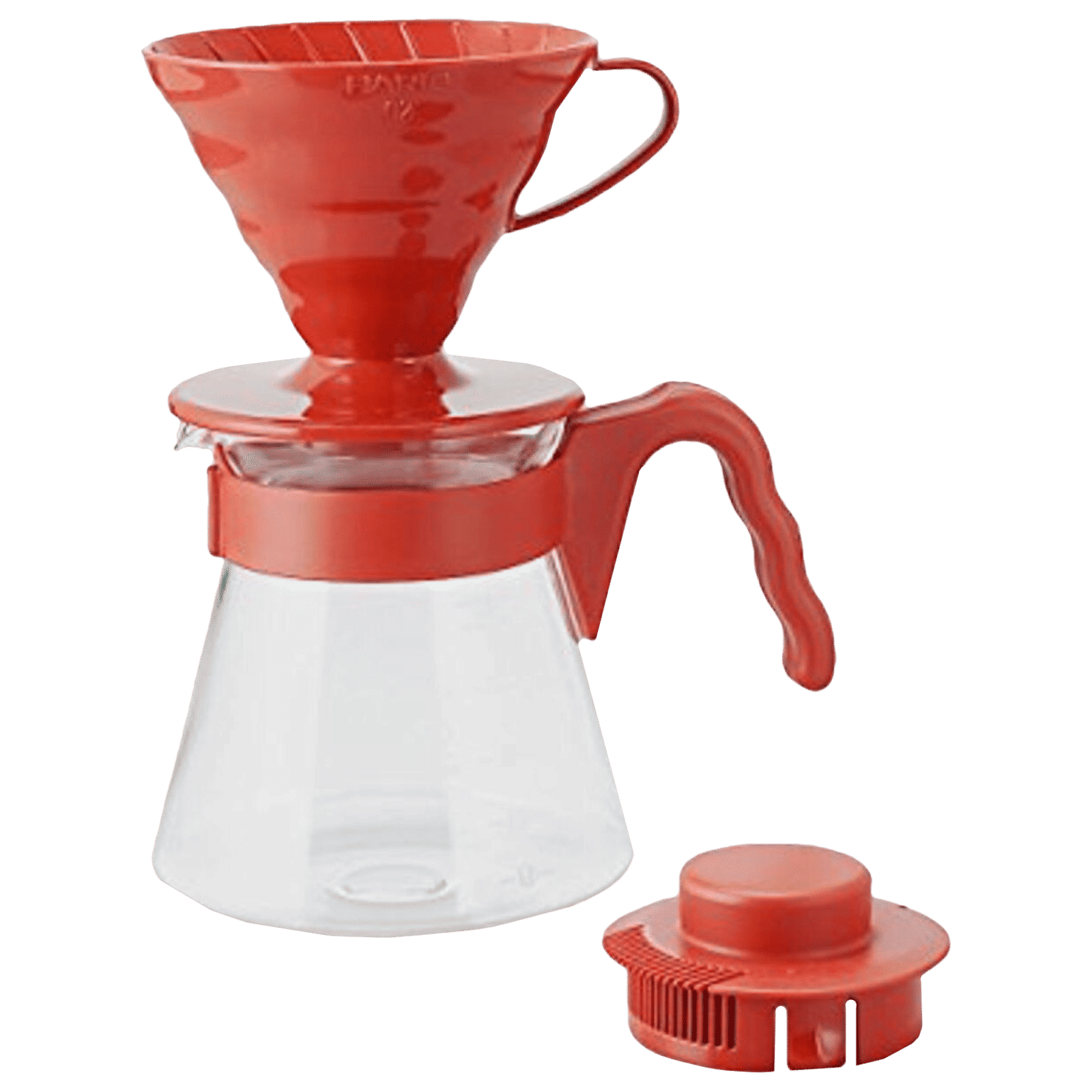 Hario V60 4 Cups Manual Espresso & Drip Coffee Maker with Heat Resistant (Red)_1