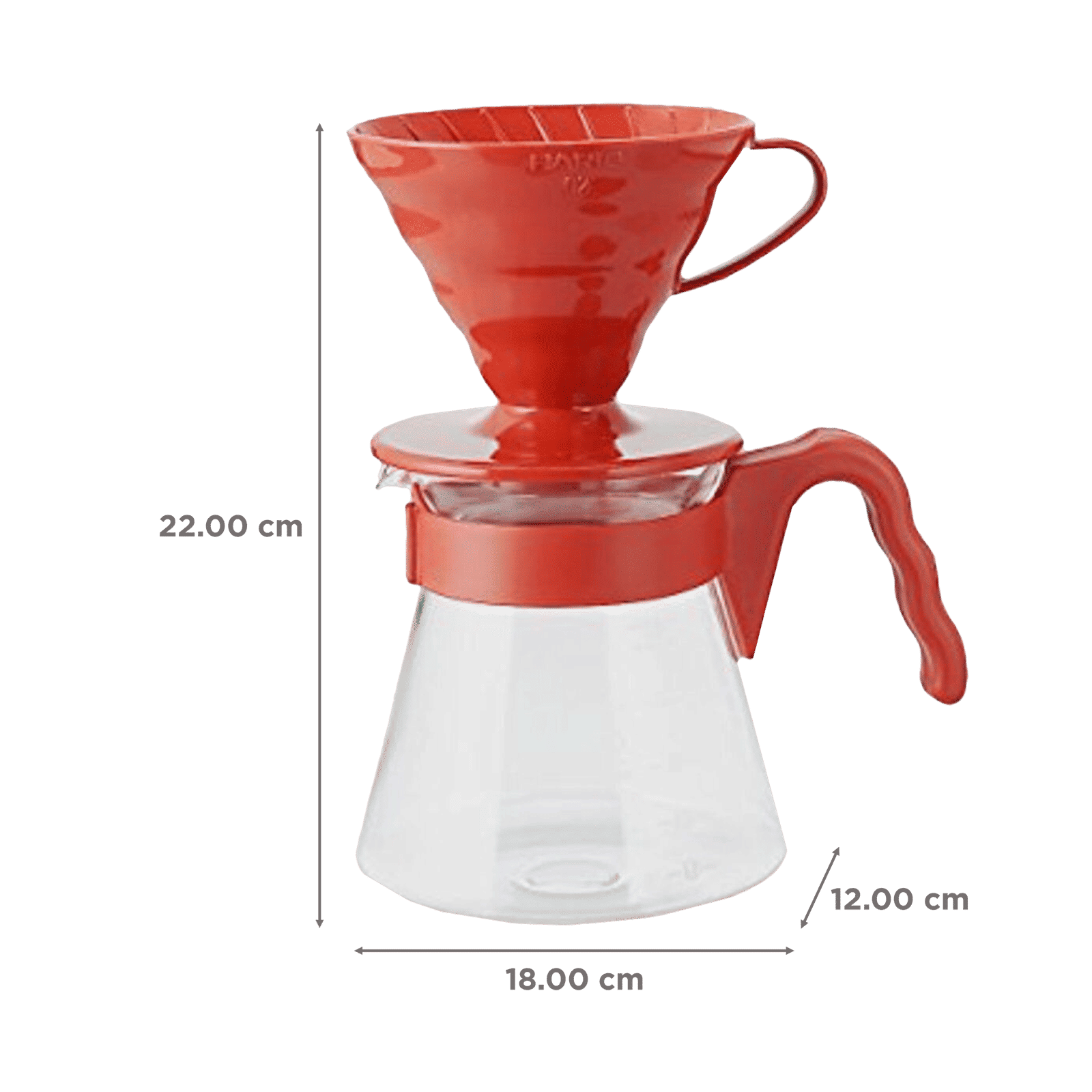 Hario V60 4 Cups Manual Espresso & Drip Coffee Maker with Heat Resistant (Red)_2