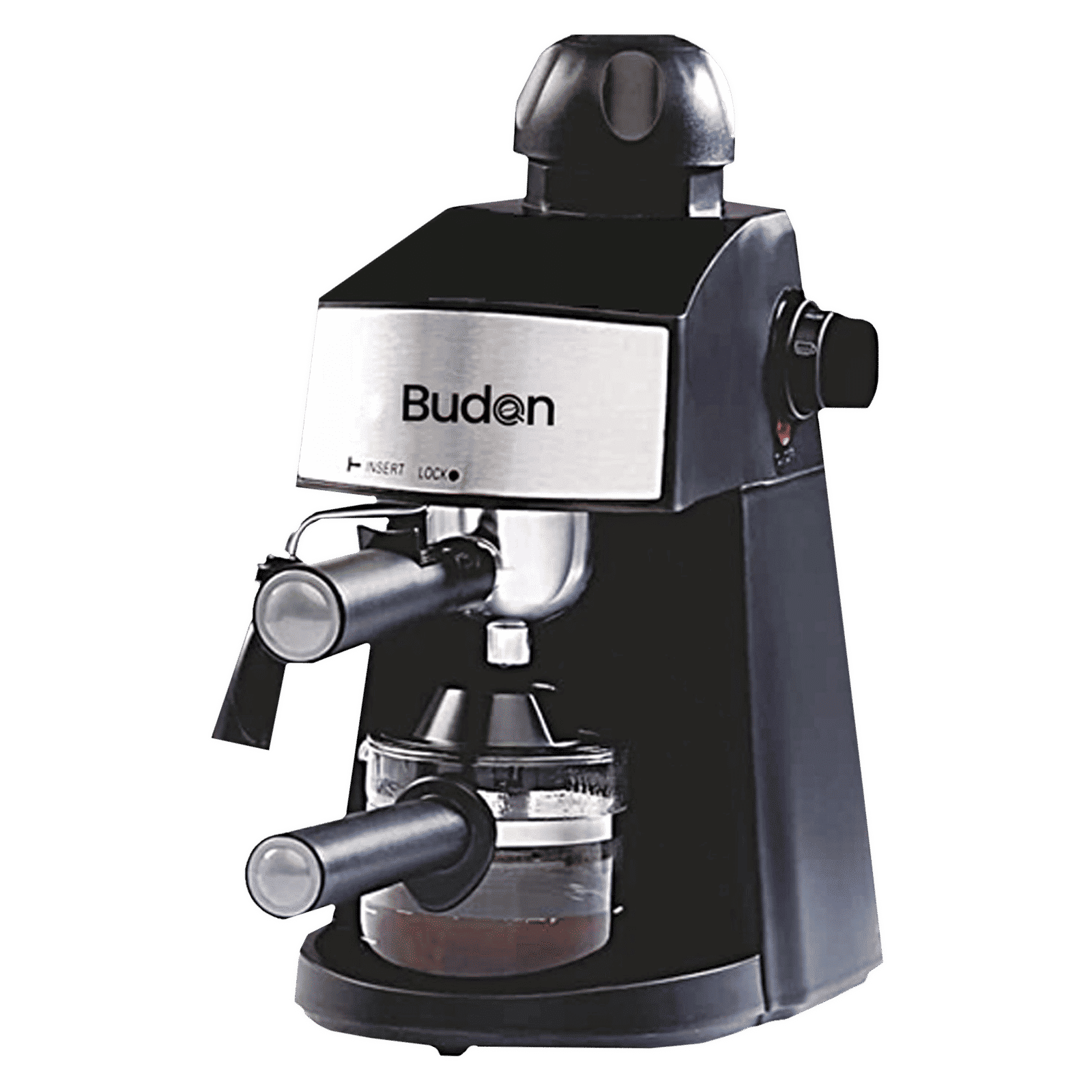 Budan 870 Watt 4 Cups Semi-Automatic Espresso Coffee Maker with Anti Slip Base (Black/Silver)_4