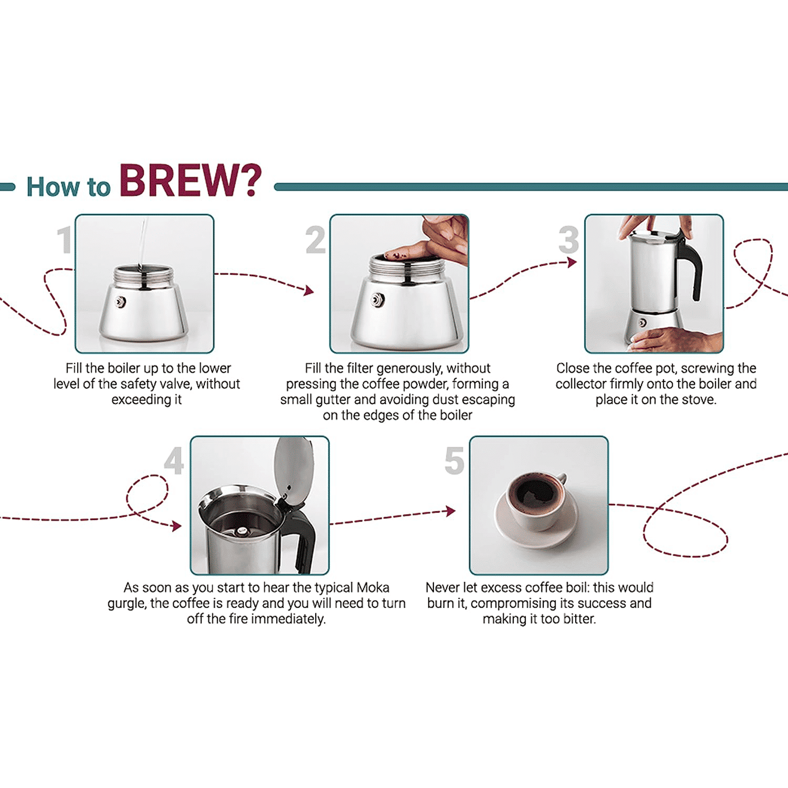 Budan 1000 Watt 6 Cups Manual Espresso Coffee Maker with Pressure Relief Valve (Silver)_5