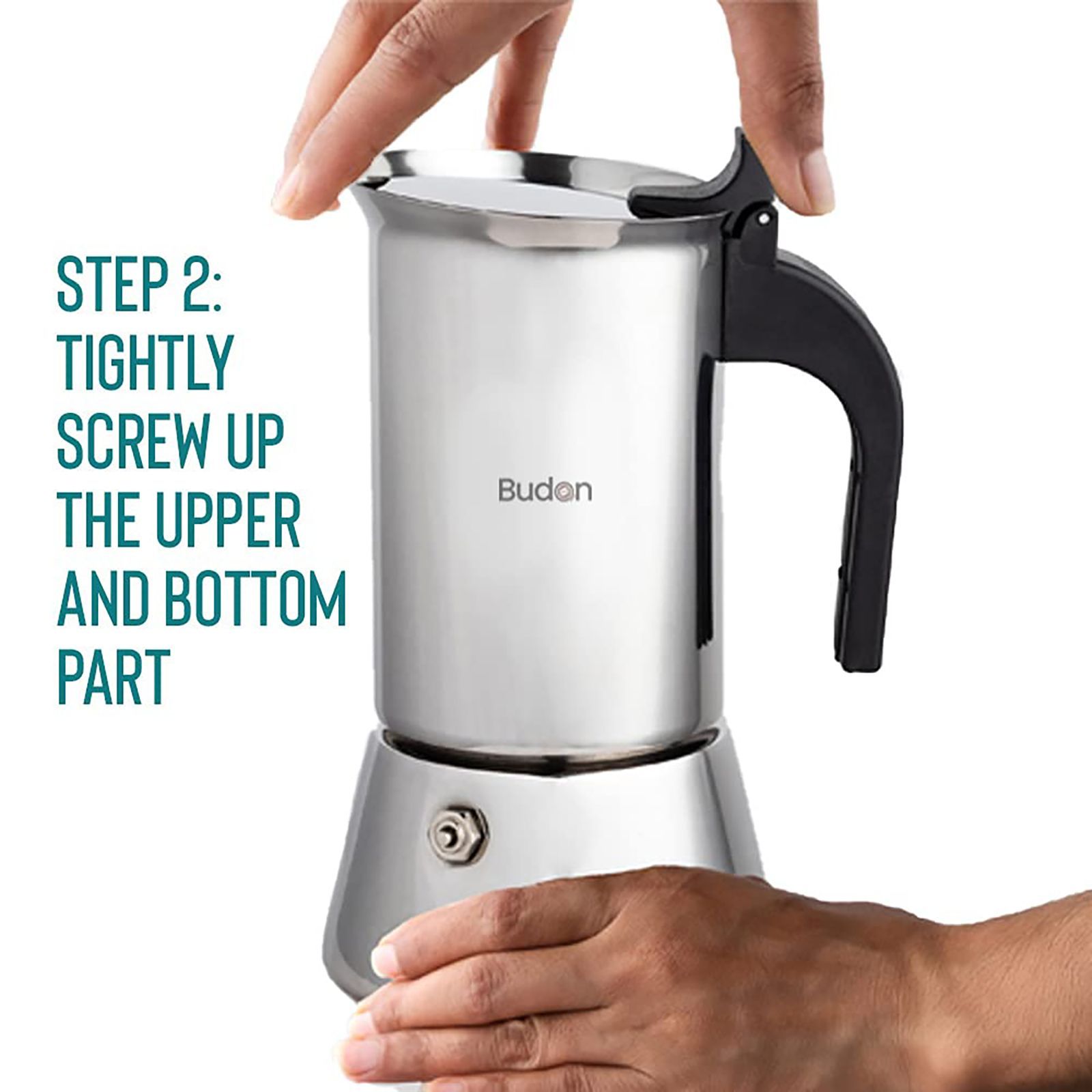 Budan 1000 Watt 6 Cups Manual Espresso Coffee Maker with Pressure Relief Valve (Silver)_9