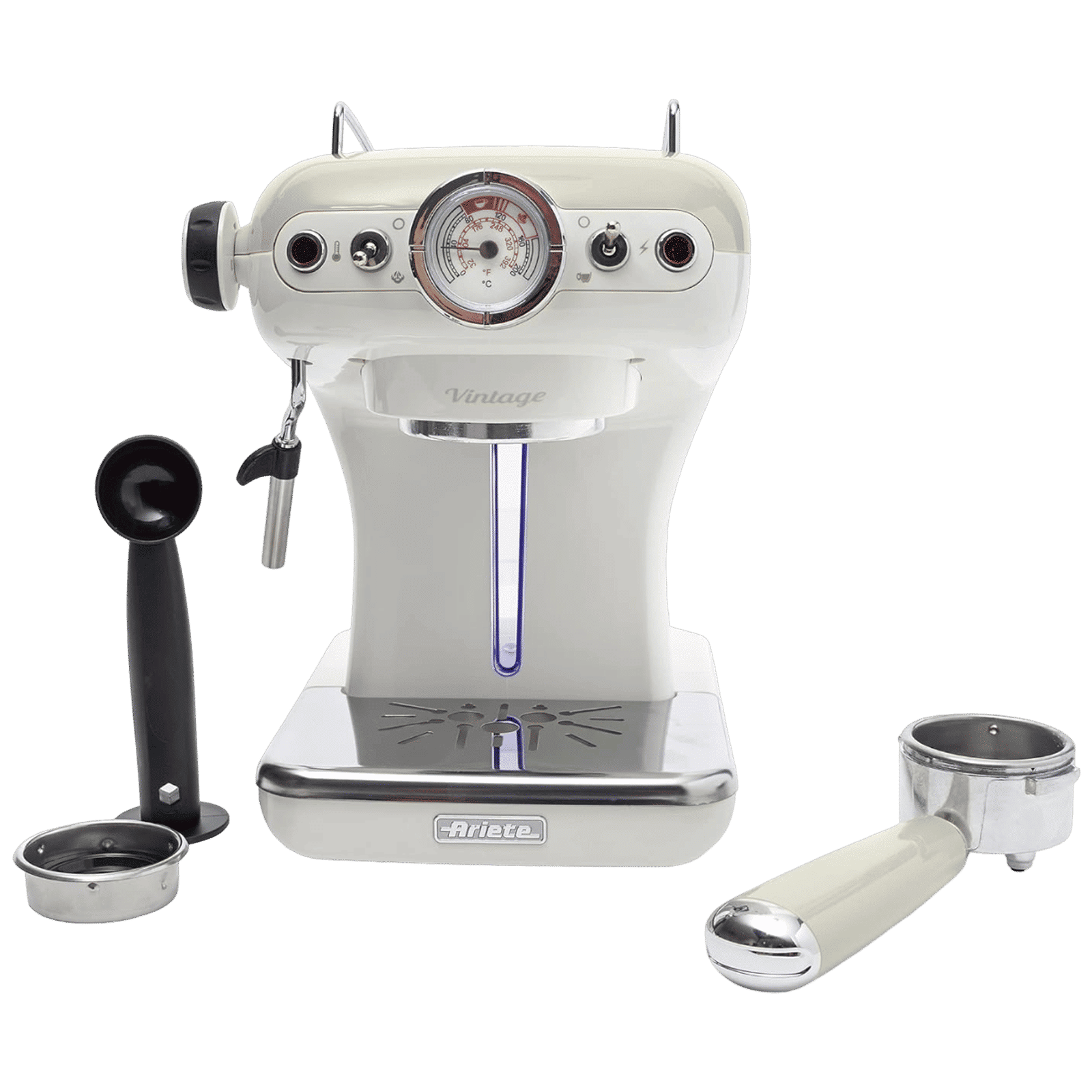 Ariete Vintage 900 Watt Automatic Espresso Coffee Maker with Removable Stainless Steel Drip Tray (Beige)_1