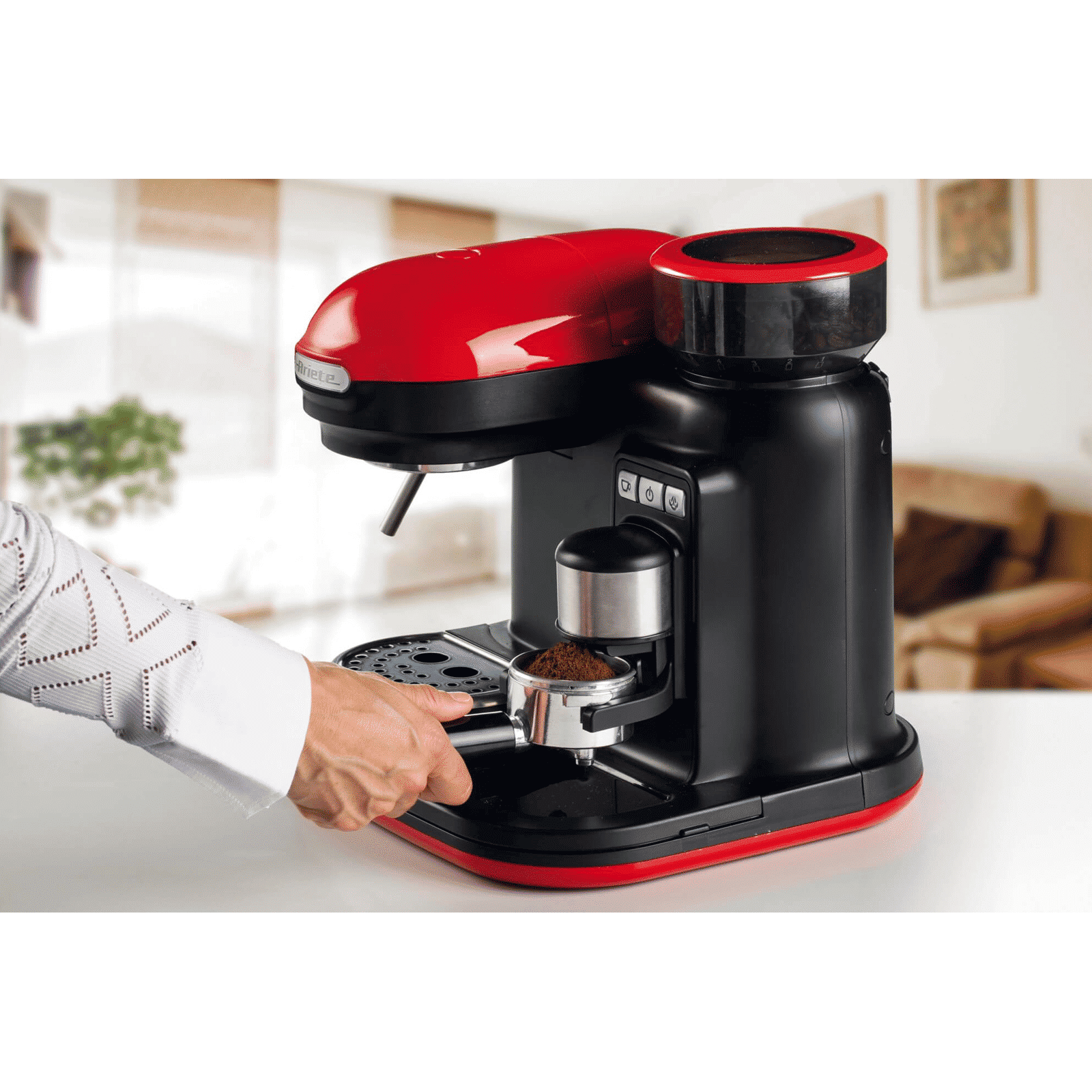 Ariete Moderna 1080 Watt 2 Cups Automatic Espresso Coffee Maker with 15 Bar Pressure (Red)_6