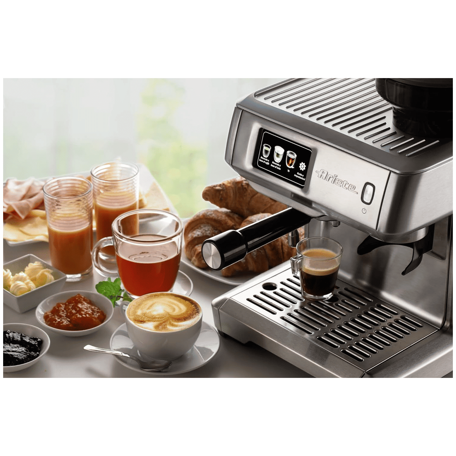 Ariete 00M131210AR0 1600 Watt 2 Cups Automatic Espresso Coffee Maker with Digital Display (Silver)_5
