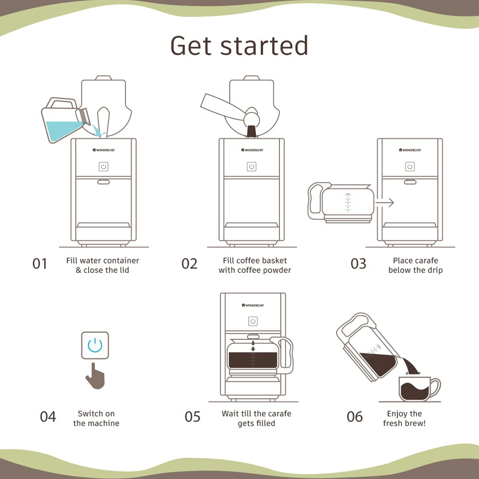 WONDERCHEF Regalia Pronto 600 Watt 6 Cups Automatic Espresso, 3-in-1 Filter Coffee & Cappuccino Coffee Maker with Drip Controller (Black and Silver) WONDERCHEF Regalia Pronto 600 Watt 6 Cups Automatic Espresso, 3-in-1 Filter Coffee & Cappuccino Coffee Maker with Drip Controller (Black and Silver)_6