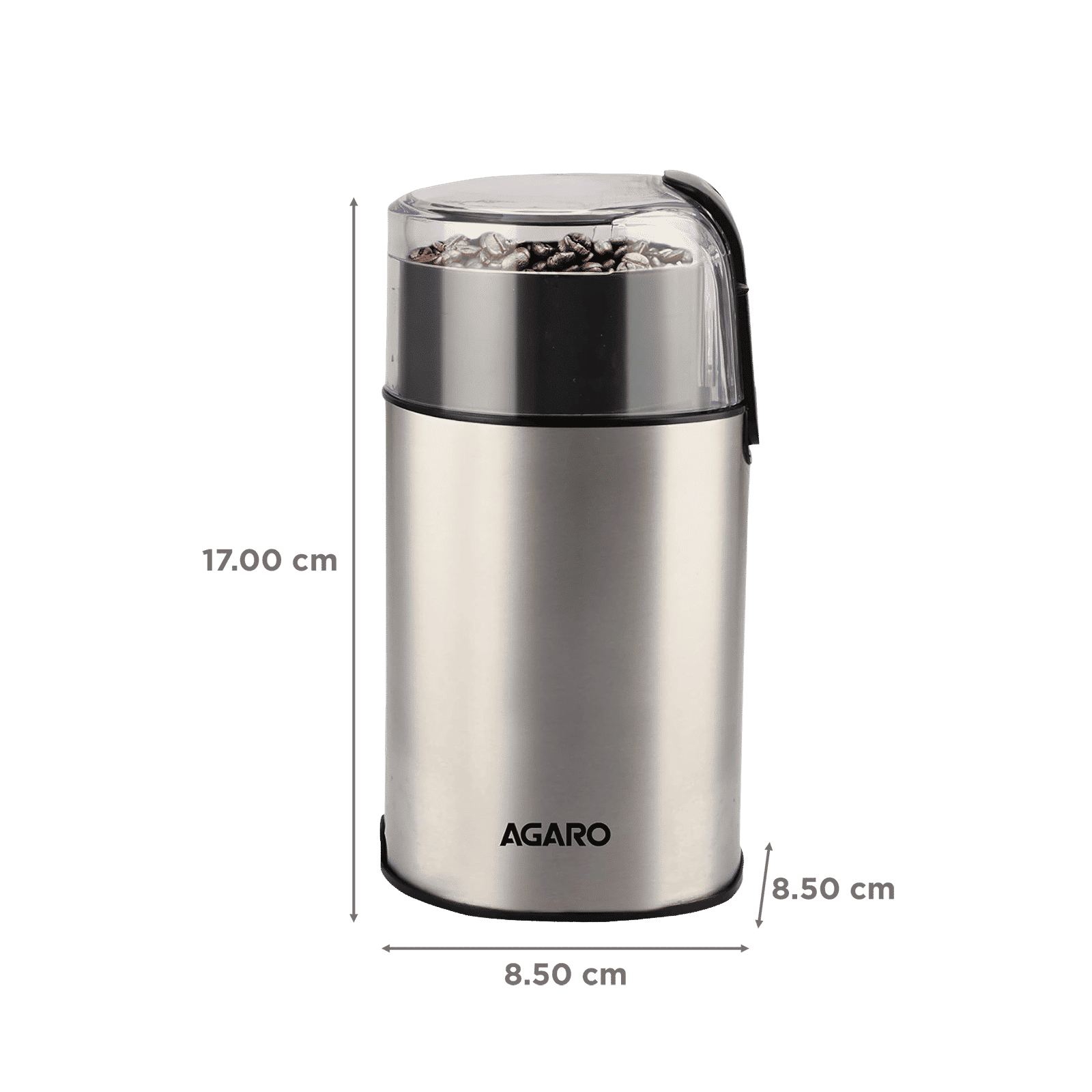 AGARO Grand Fully Automatic Coffee Grinder (Grinds Coffee Beans, 33698, Silver) AGARO Grand Fully Automatic Coffee Grinder (Grinds Coffee Beans, 33698, Silver)_2