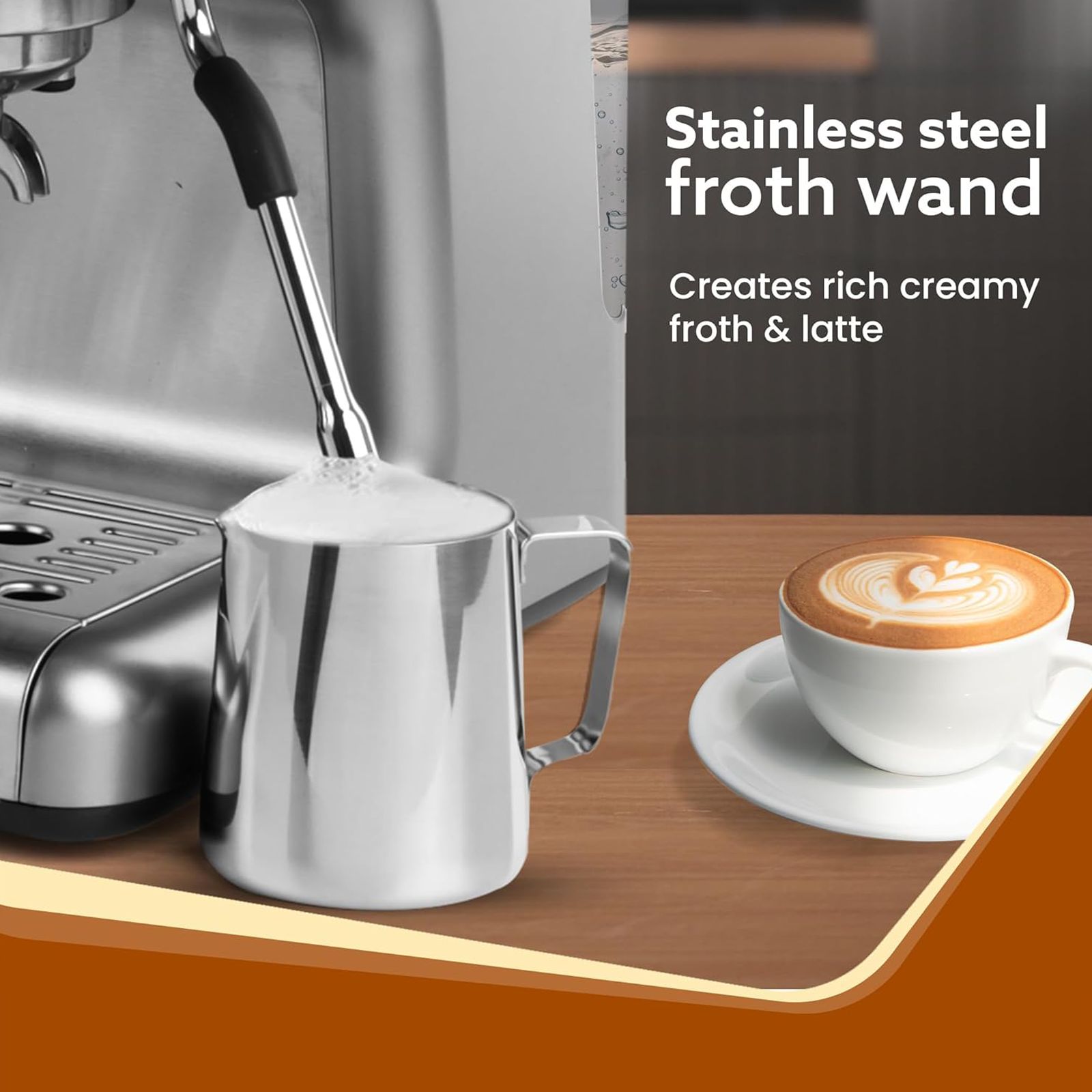 AGARO Supreme 1450 Watt 30 Cups Automatic Espresso Coffee Maker with Intelligent Temperature Control (Silver) AGARO Supreme 1450 Watt 30 Cups Automatic Espresso Coffee Maker with Intelligent Temperature Control (Silver)_5