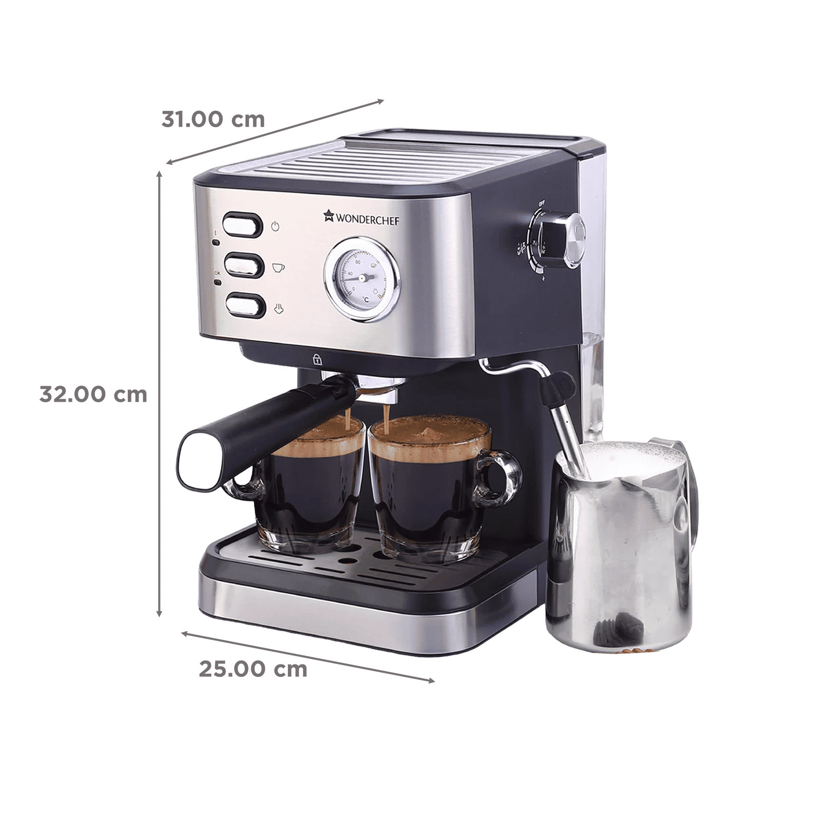 WONDERCHEF Regenta Automatic Espresso & Cappuccino Coffee Maker with Temperature Dial (Black) WONDERCHEF Regenta Automatic Espresso & Cappuccino Coffee Maker with Temperature Dial (Black)_2