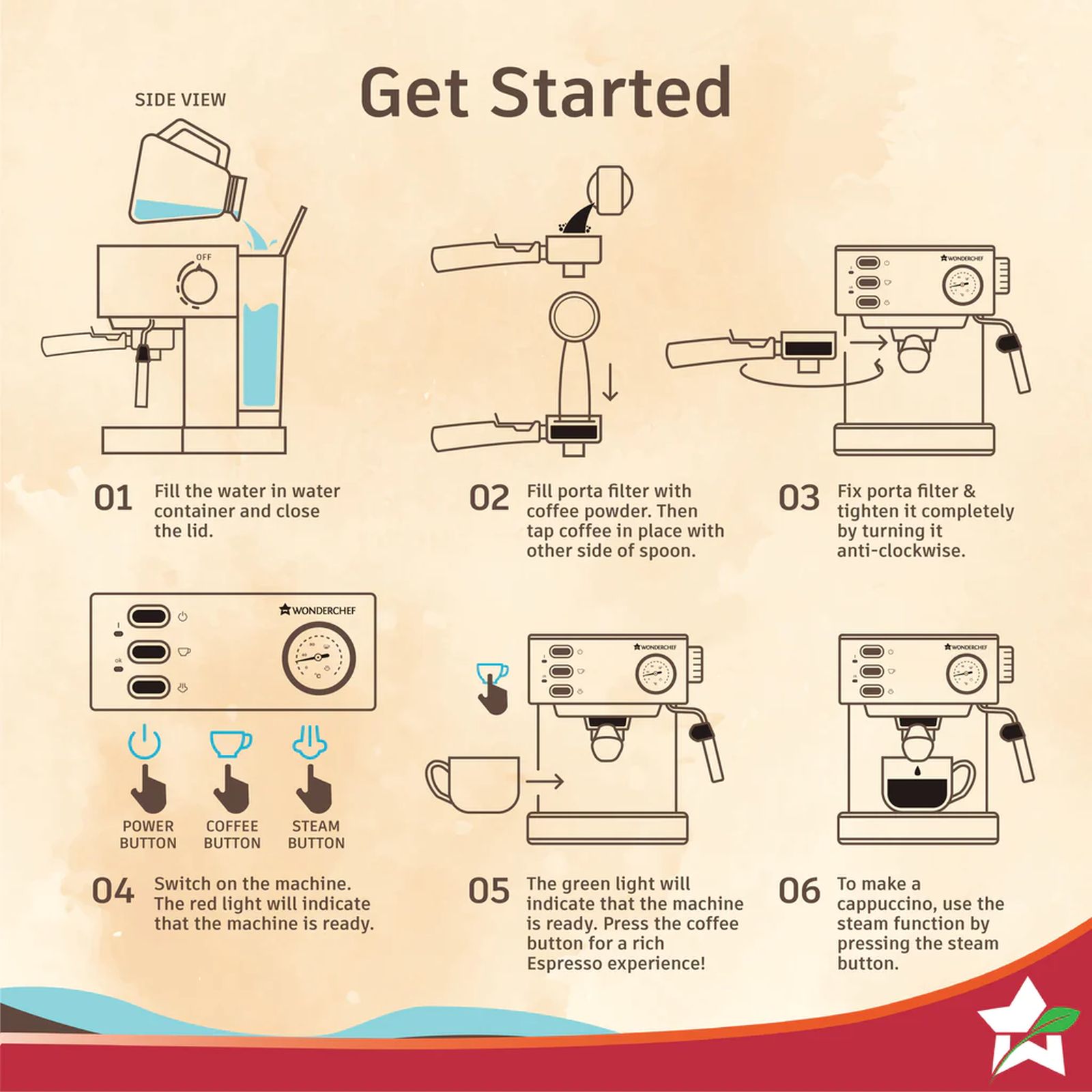 WONDERCHEF Regenta Automatic Espresso & Cappuccino Coffee Maker with Temperature Dial (Black) WONDERCHEF Regenta Automatic Espresso & Cappuccino Coffee Maker with Temperature Dial (Black)_5