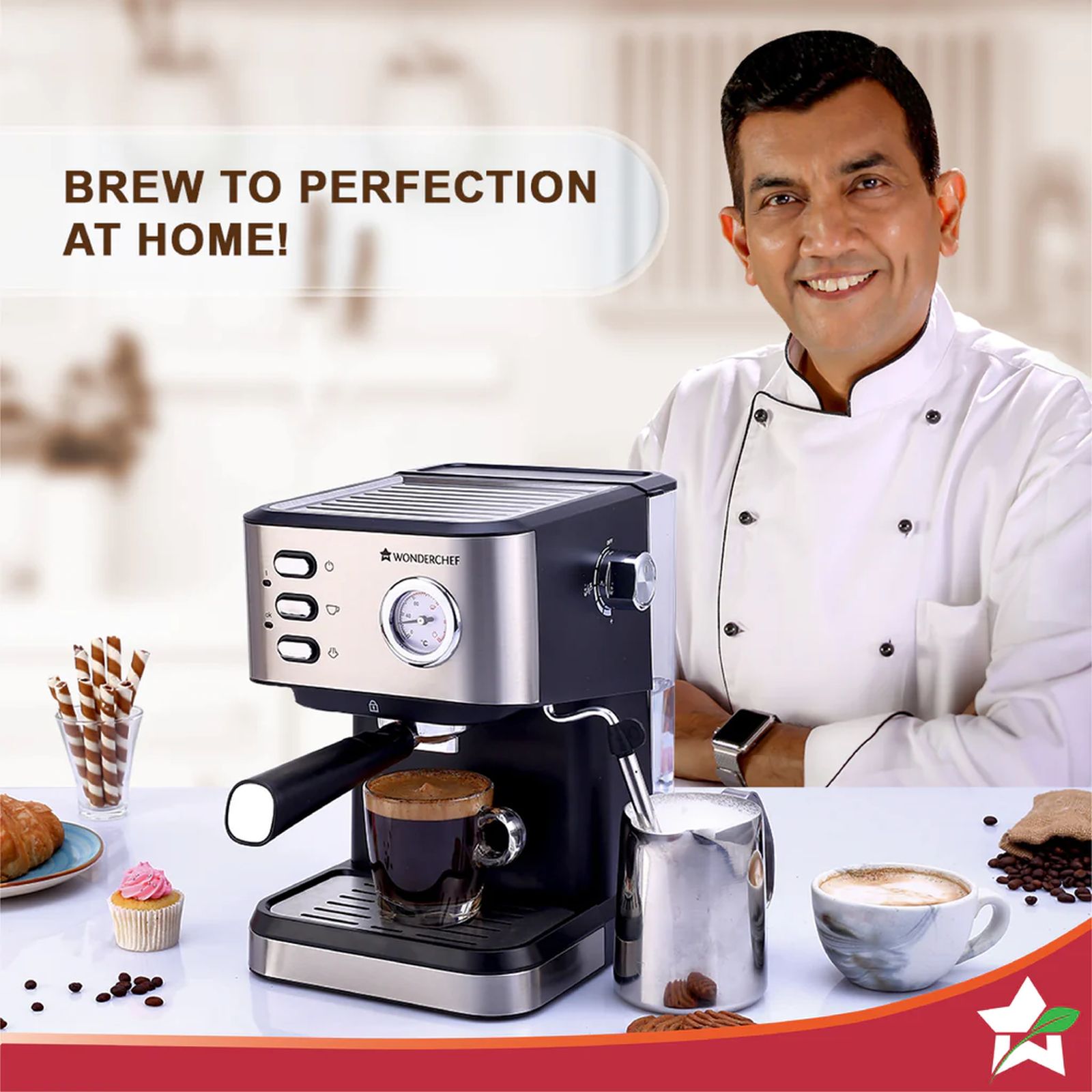 WONDERCHEF Regenta Automatic Espresso & Cappuccino Coffee Maker with Temperature Dial (Black) WONDERCHEF Regenta Automatic Espresso & Cappuccino Coffee Maker with Temperature Dial (Black)_7