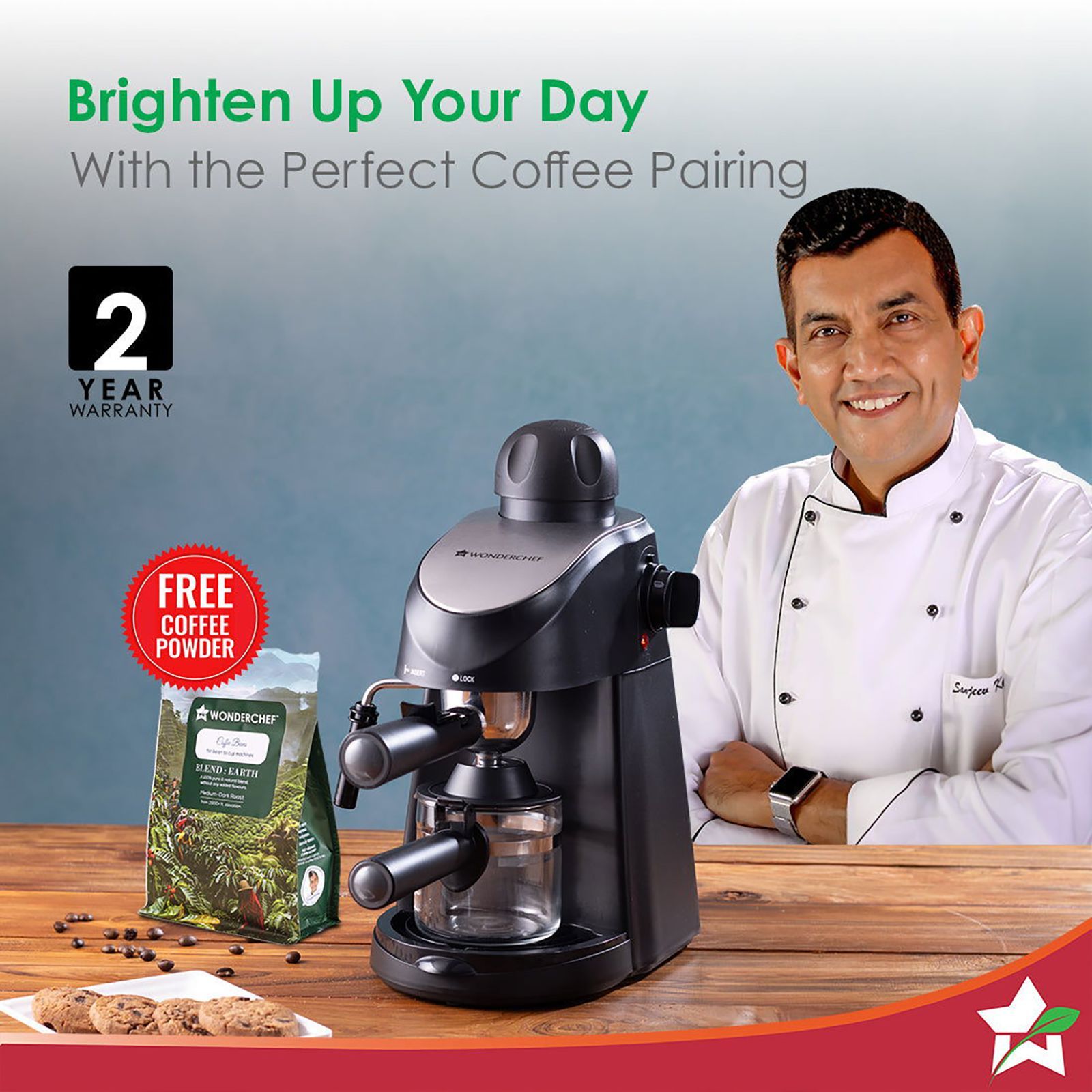 WONDERCHEF Regenta 800 Watt Automatic Espresso, Latte & Cappuccino Coffee Maker with Temperature Dial (Black) WONDERCHEF Regenta 800 Watt Automatic Espresso, Latte & Cappuccino Coffee Maker with Temperature Dial (Black)_2