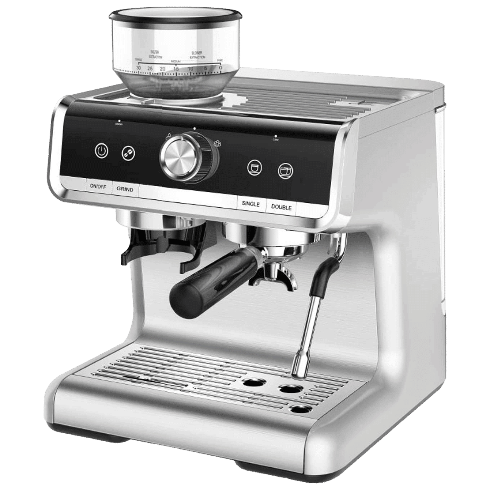 Budan BUDEM102 1500 Watt 35 Cups Manual Espresso, Americano, Latte, Flat White, Ristretto, Lungo, Affogato, Cortado, Ice Latte, Iced Americano & Cappuccino Coffee Maker with Precise PID Temperature Control (Silver) Budan BUDEM102 1500 Watt 35 Cups Manual Espresso, Americano, Latte, Flat White, Ristretto, Lungo, Affogato, Cortado, Ice Latte, Iced Americano & Cappuccino Coffee Maker with Precise PID Temperature Control (Silver)_1