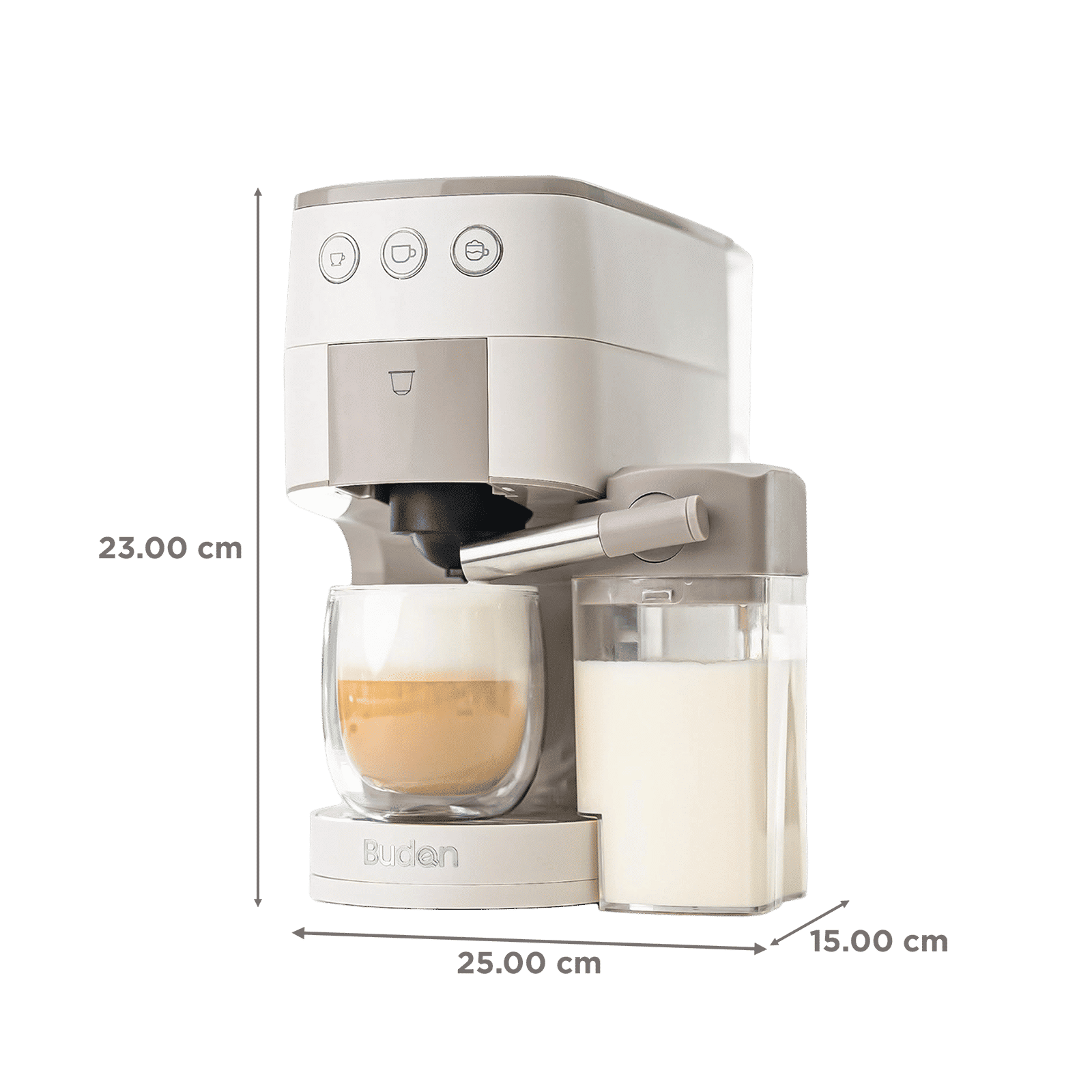 Budan BUDEM097 Manual Espresso, Latte, Americano, Affogato & Cappuccino Coffee Maker with Integrated Milk Container (Grey) Budan BUDEM097 Manual Espresso, Latte, Americano, Affogato & Cappuccino Coffee Maker with Integrated Milk Container (Grey)_2