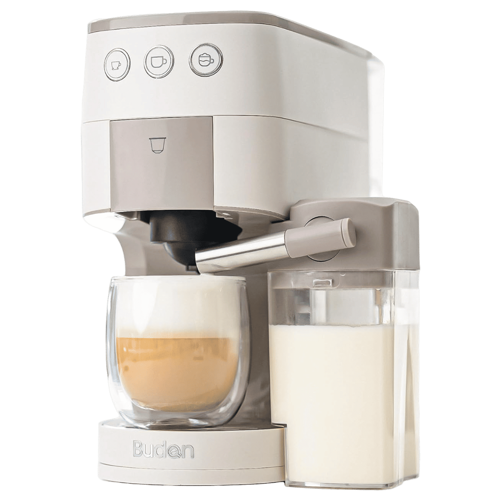Budan BUDEM097 Manual Espresso, Latte, Americano, Affogato & Cappuccino Coffee Maker with Integrated Milk Container (Grey) Budan BUDEM097 Manual Espresso, Latte, Americano, Affogato & Cappuccino Coffee Maker with Integrated Milk Container (Grey)_4