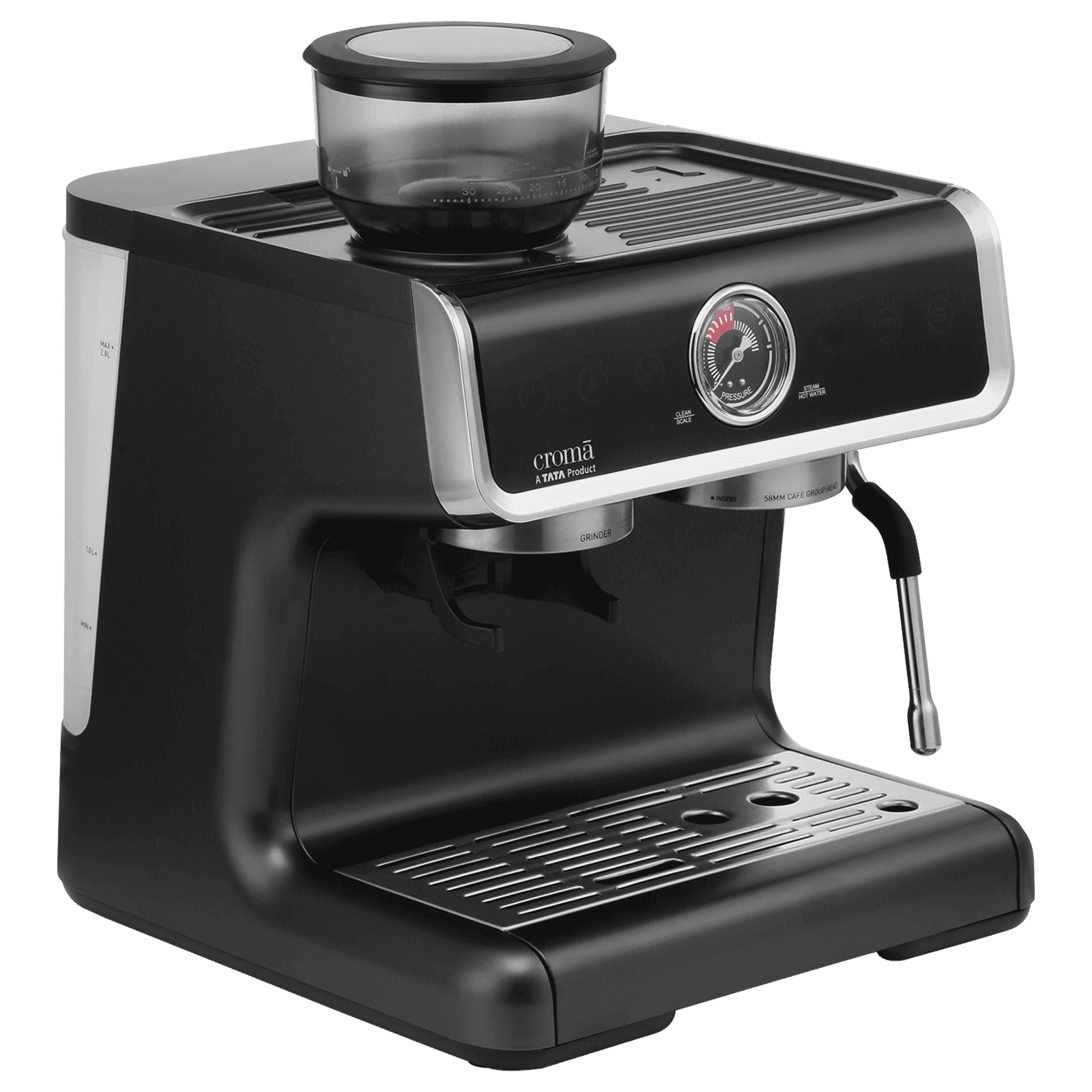 Croma Automatic Espresso, Cappuccino & Latte Coffee Maker with Auto Clean & Descaling Function (Grey)_3