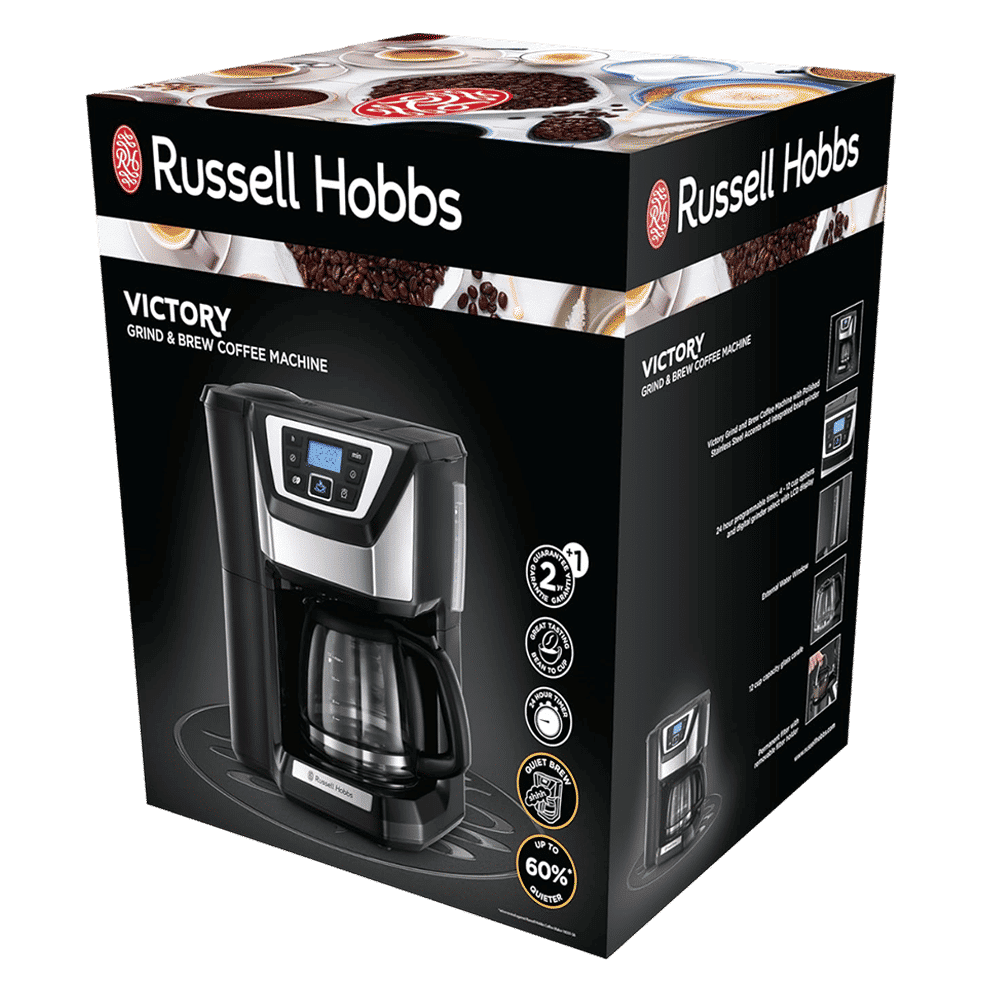 Russell Hobbs Victory 1025 Watt 12 Cups Automatic Grind & Brew Coffee Maker with Digital Grinder (Black)_9