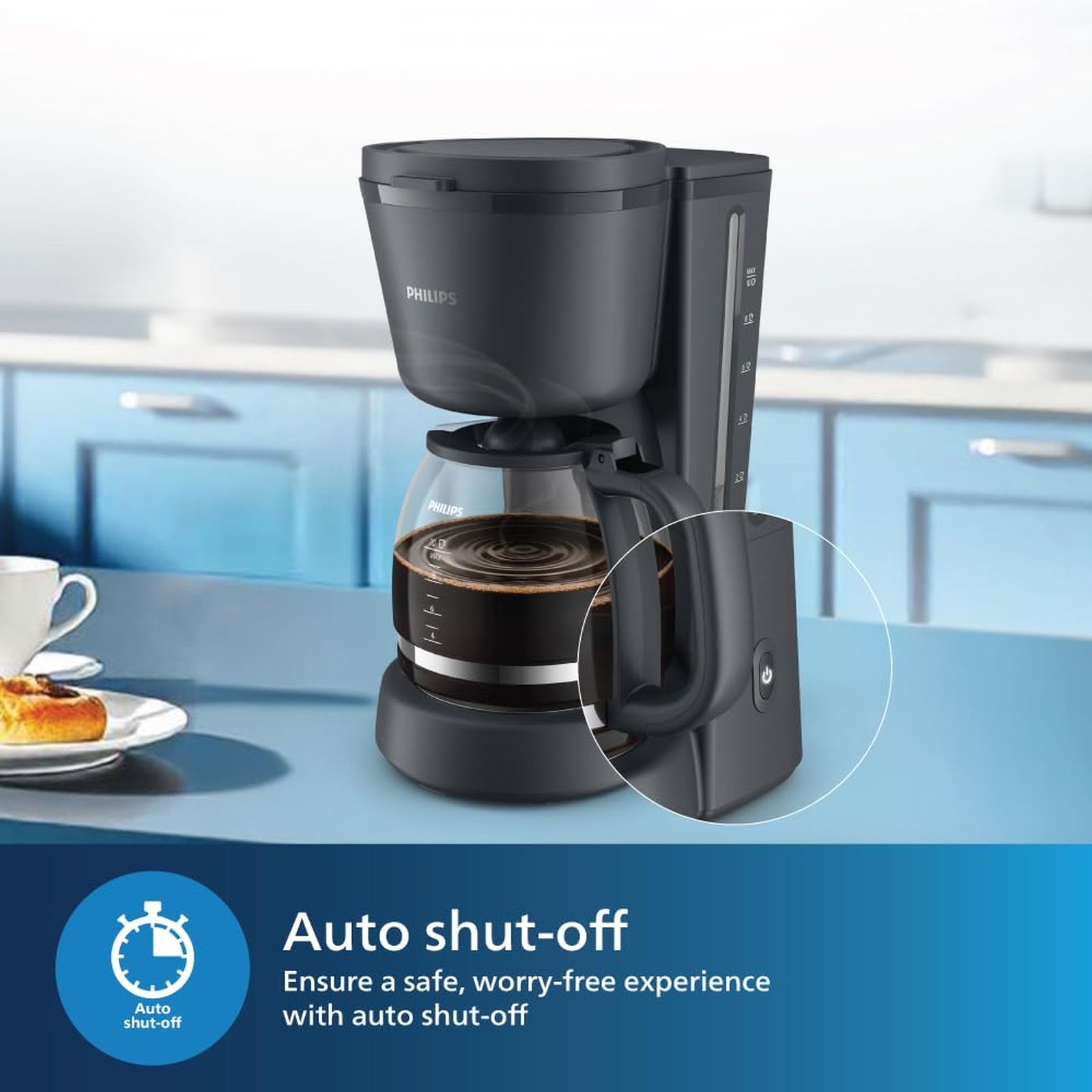 PHILIPS HD7430/90 1000 Watt 10 Cups Automatic Drip Coffee Maker with Auto Shut-Off (Charcoal Grey) PHILIPS HD7430/90 1000 Watt 10 Cups Automatic Drip Coffee Maker with Auto Shut-Off (Charcoal Grey)_7