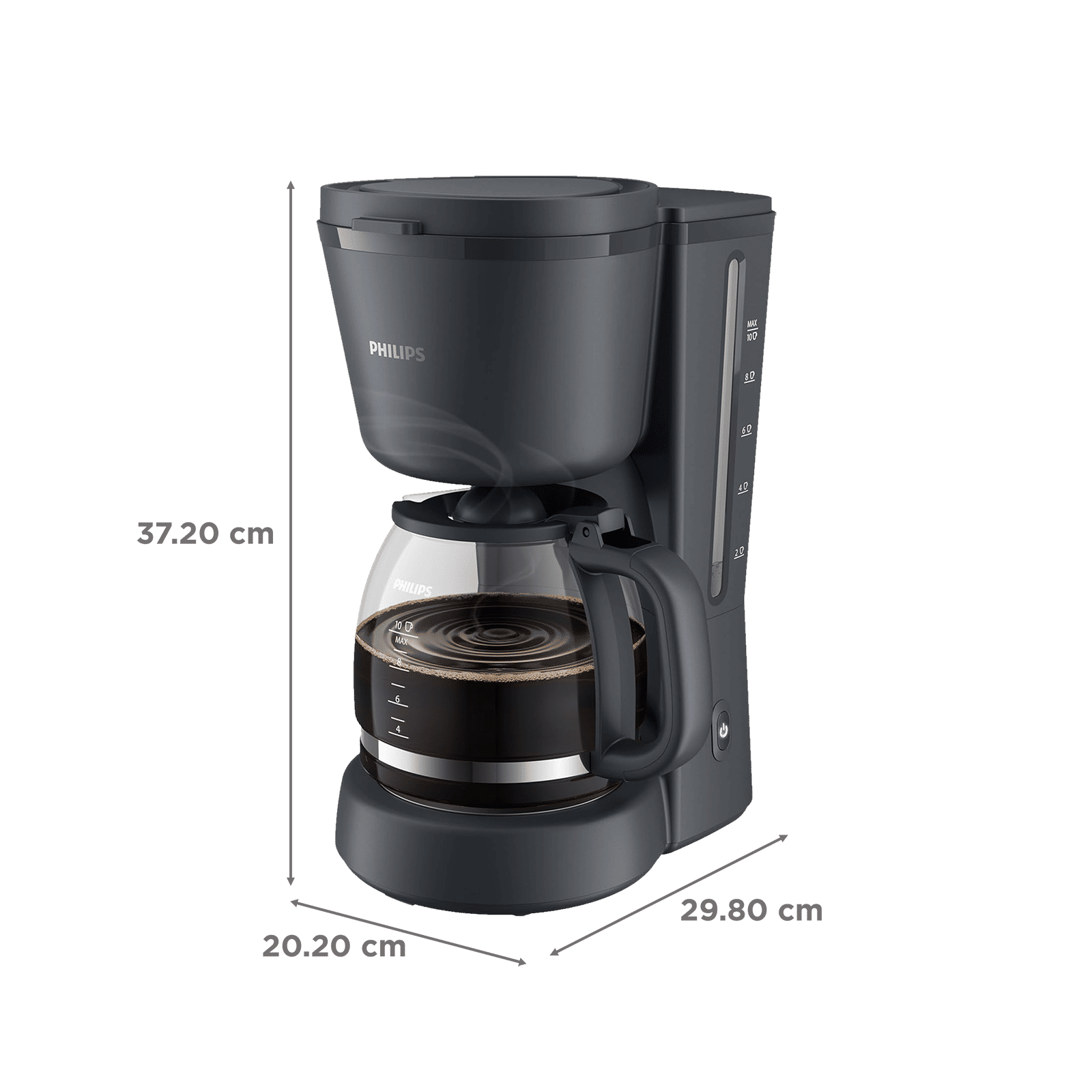 PHILIPS HD7430/90 1000 Watt 10 Cups Automatic Drip Coffee Maker with Auto Shut-Off (Charcoal Grey) PHILIPS HD7430/90 1000 Watt 10 Cups Automatic Drip Coffee Maker with Auto Shut-Off (Charcoal Grey)_2