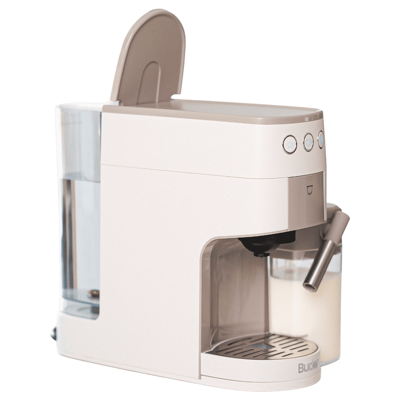 Budan BUDEM096 1450 Watt 5 Cups Manual Cappuccino, Latte & Espresso Coffee Maker with Integrated Milk Container (Grey)_4