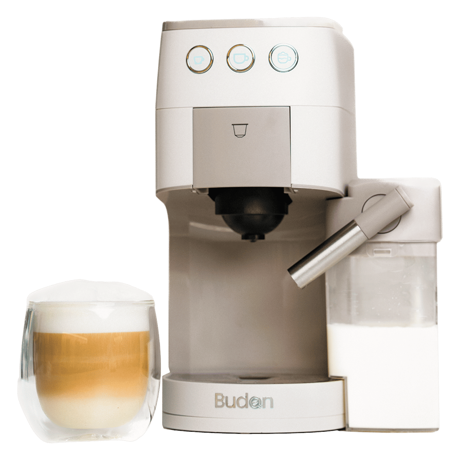 Budan BUDEM096 1450 Watt 5 Cups Manual Cappuccino, Latte & Espresso Coffee Maker with Integrated Milk Container (Grey)_6