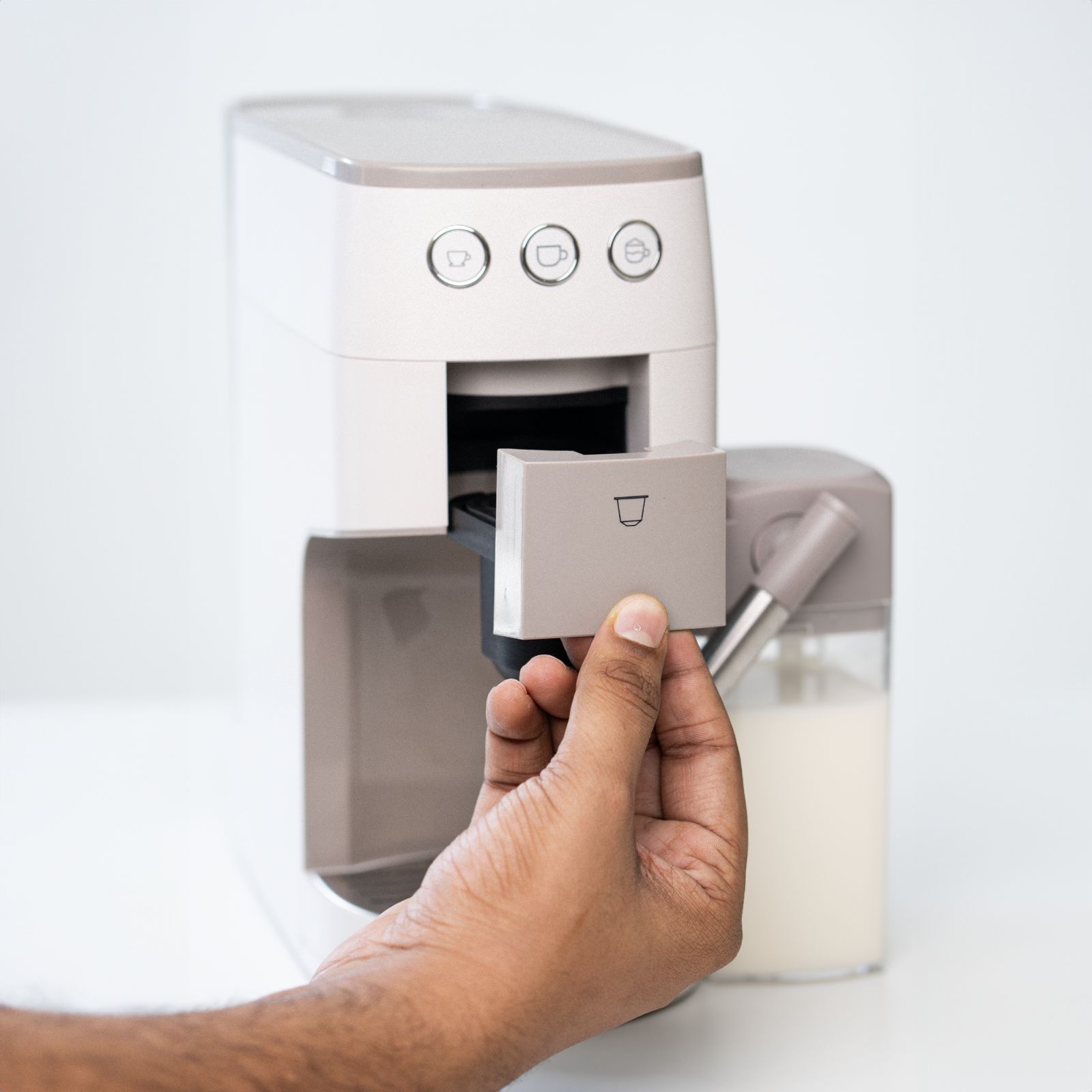 Budan BUDEM096 1450 Watt 5 Cups Manual Cappuccino, Latte & Espresso Coffee Maker with Integrated Milk Container (Grey)_9