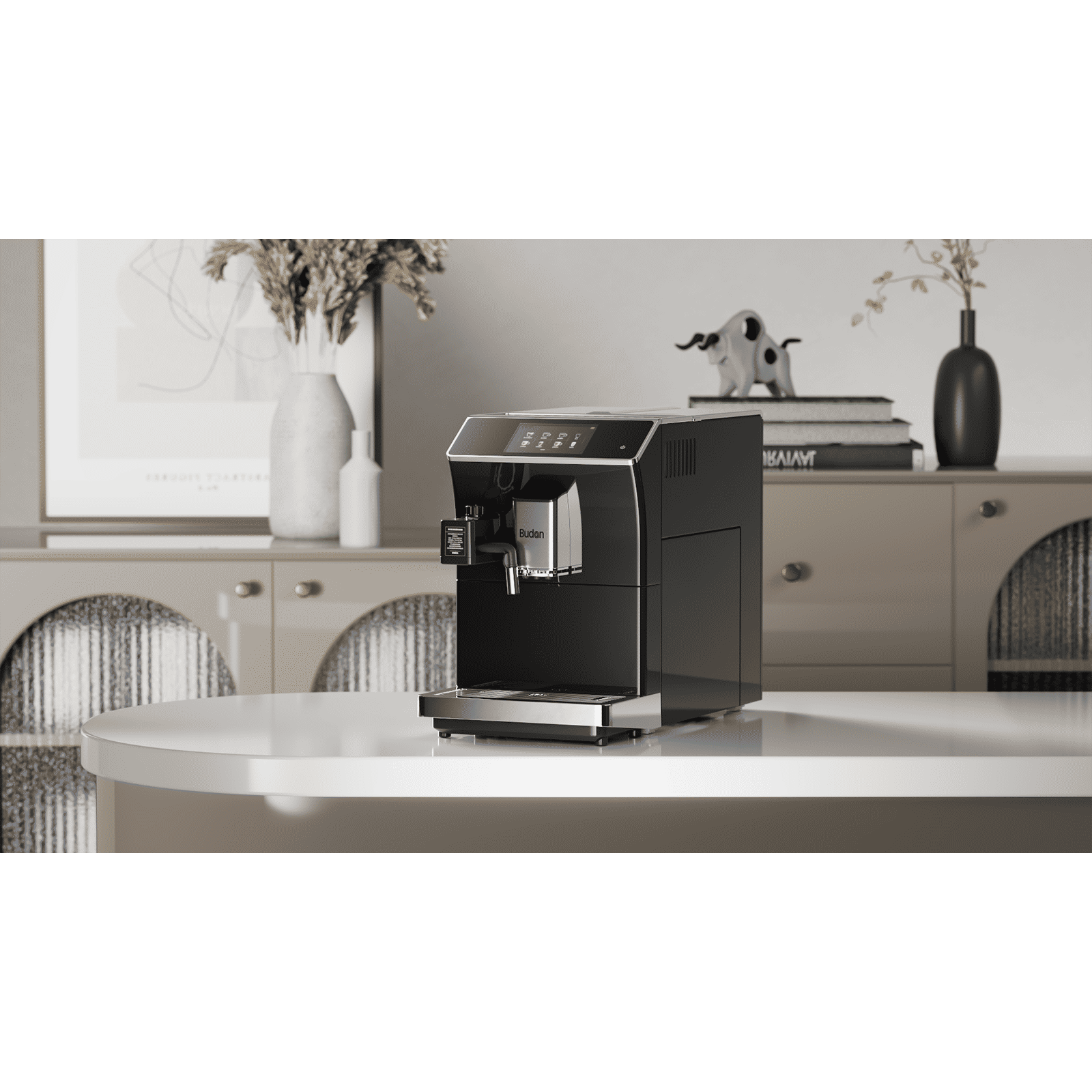 Budan X7 1300 Watt Automatic Espresso, Americano, Latte & Cappuccino Coffee Maker with Warm Cup Function (Black)_4