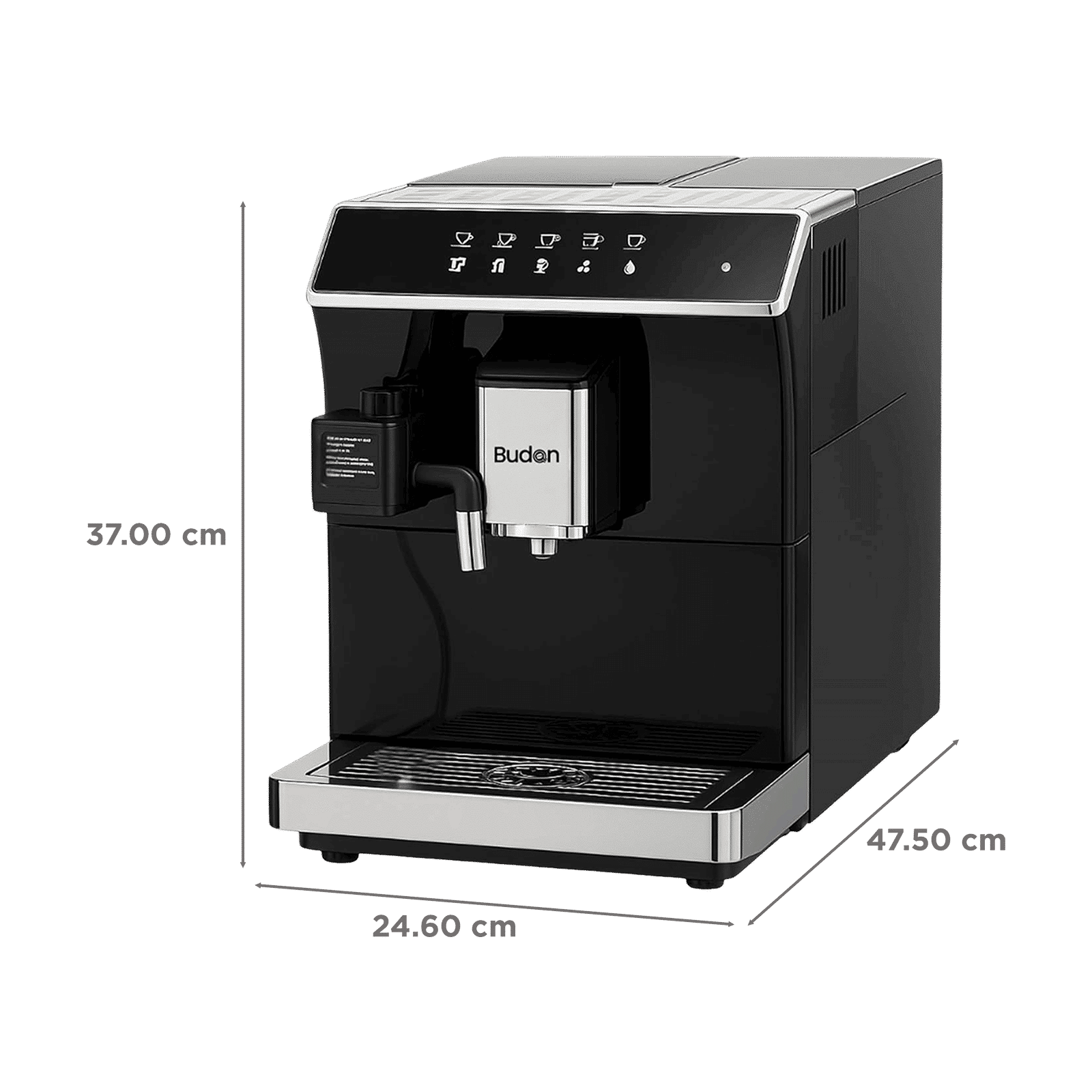 Budan X7 1300 Watt Automatic Espresso, Americano, Latte & Cappuccino Coffee Maker with Warm Cup Function (Black)_2