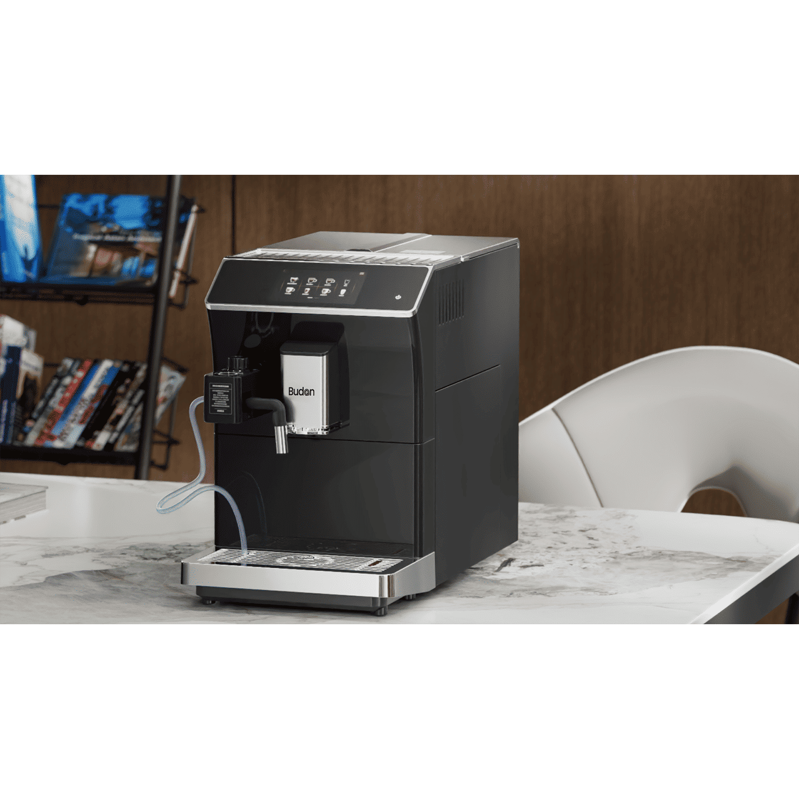 Budan X7 1300 Watt Automatic Espresso, Americano, Latte & Cappuccino Coffee Maker with Warm Cup Function (Black)_3