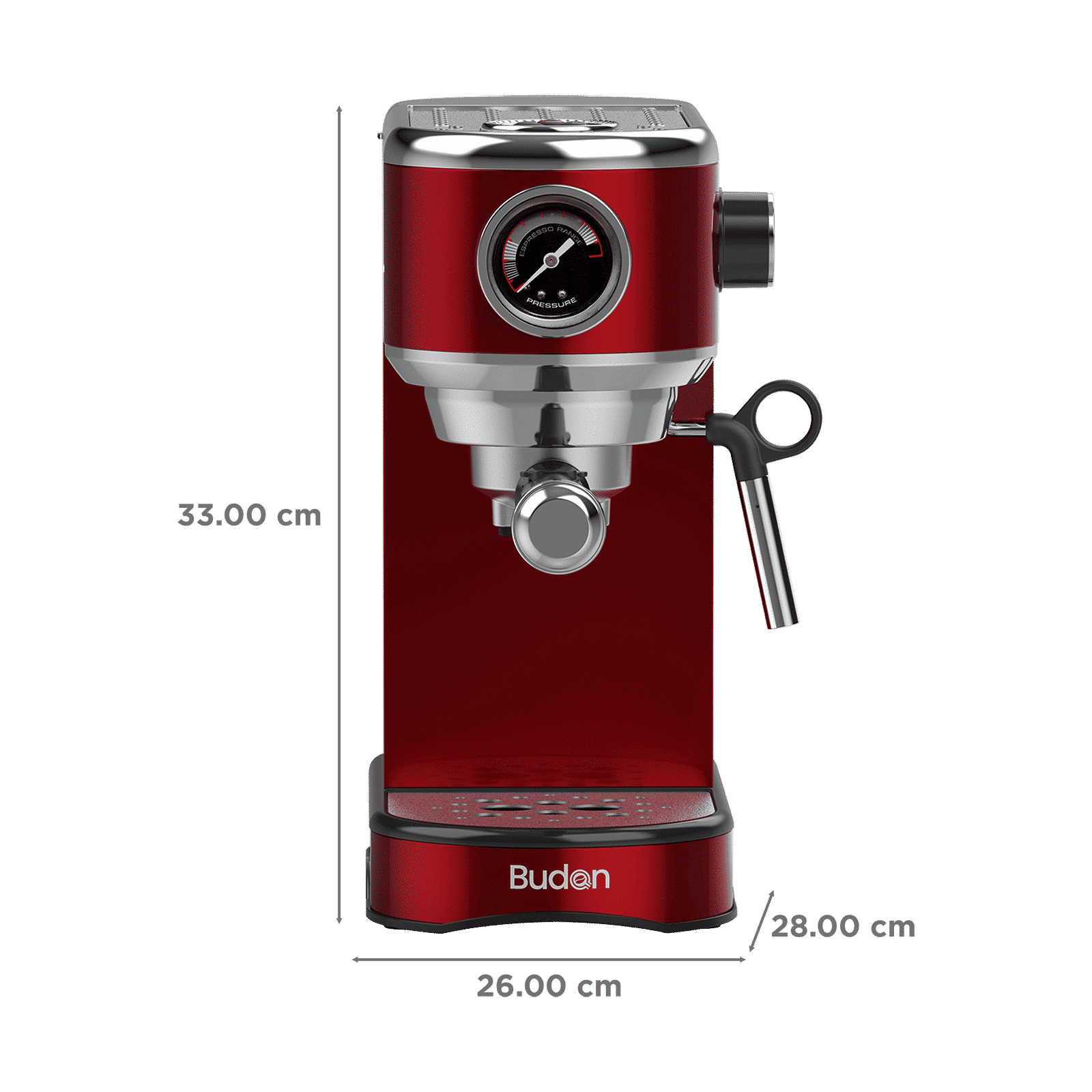 Budan Bolt Automatic Coffee Maker with Removable Water Tank (Red)_2