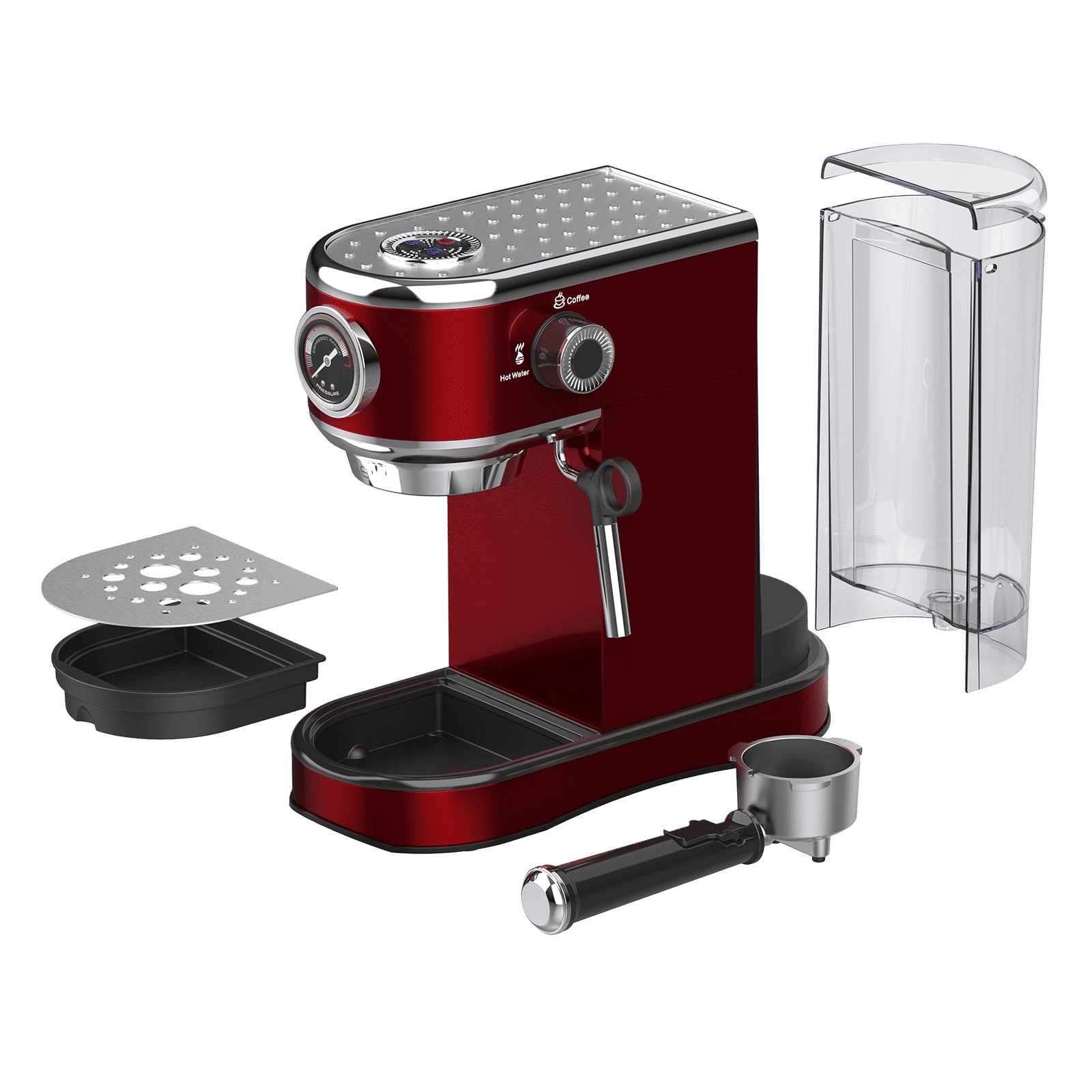 Budan Bolt Automatic Coffee Maker with Removable Water Tank (Red)_4
