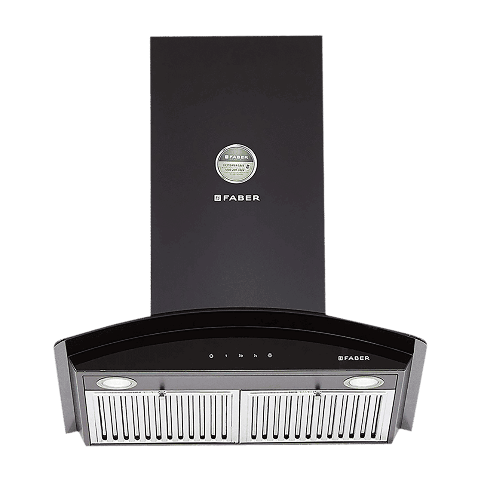 FABER FEEL PLUS 3D T2S2 BK TC LTW 60cm 1150m3/hr Ducted Wall Mounted Chimney with Touch Control Panel (Black)_1