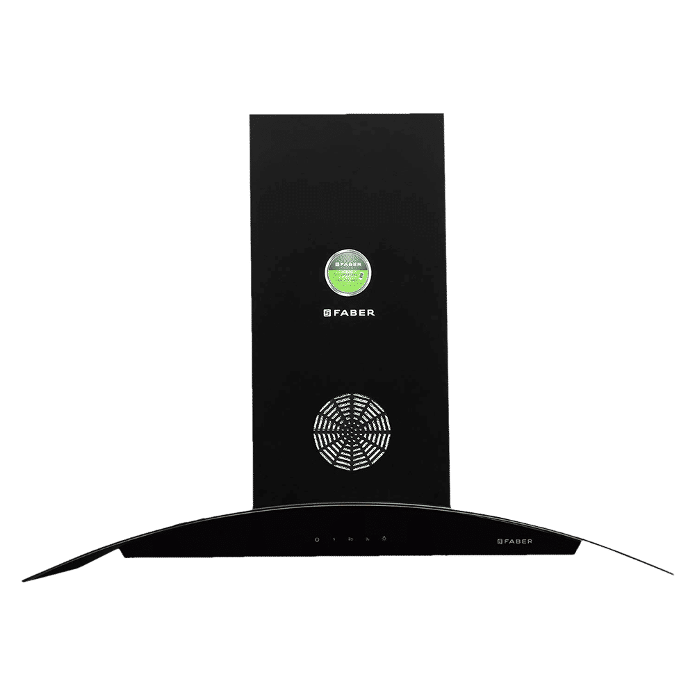 FABER Feel Plus 90cm 1095m3/hr Ductless Wall Mounted Chimney with Baffle Filter (Black)_1