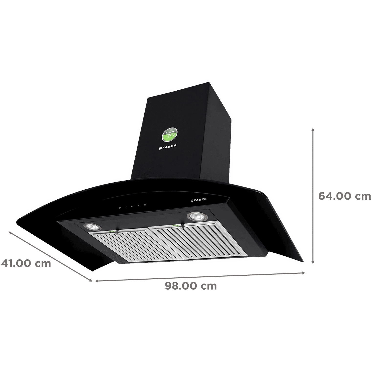 FABER Feel Plus 90cm 1095m3/hr Ductless Wall Mounted Chimney with Baffle Filter (Black)_2