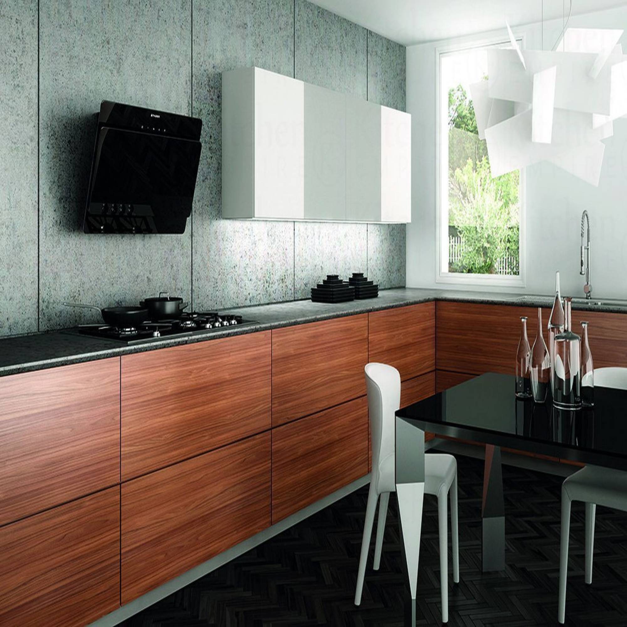 FABER COCKTAIL 3D T2S2 BK TC LTW 90cm 1095m3/hr Ducted Wall Mounted Chimney with Touch Control Panel (Black)_11