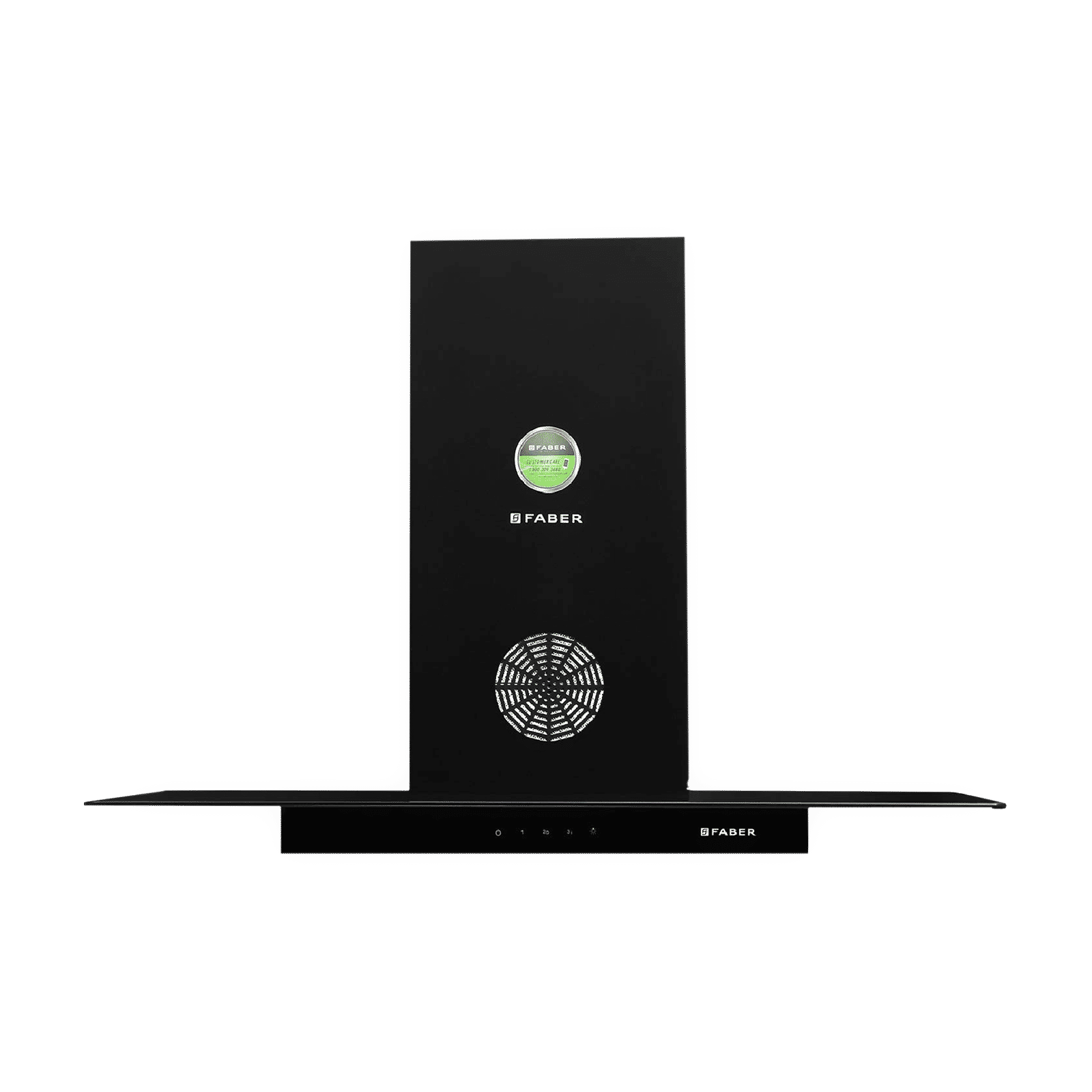 FABER SUPER 3D PLUS T2S2 BK TC LTW 90cm 1150m3/hr Ductless Wall Mounted Chimney with Touch Control Panel (Black)_1