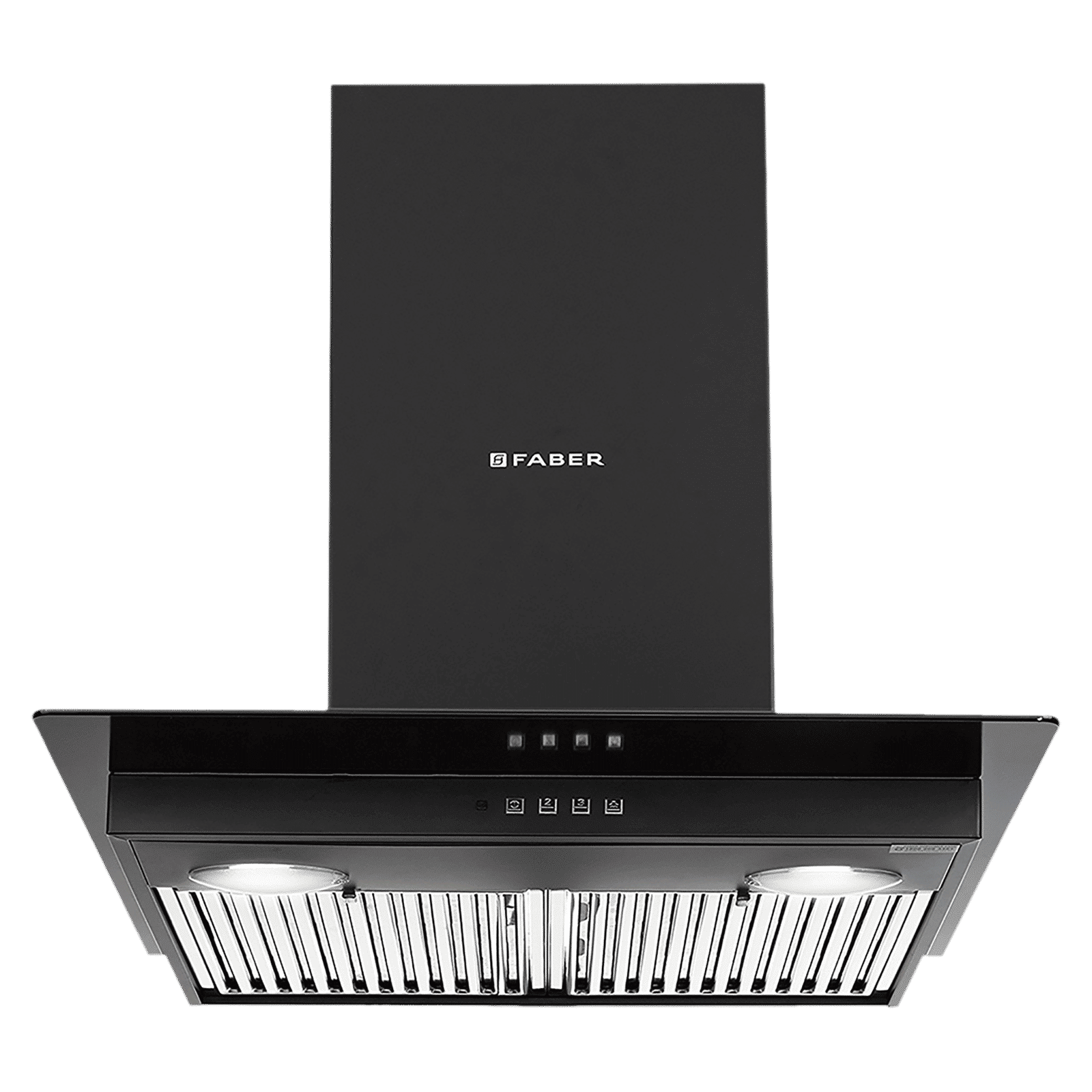 FABER Glassy 3D 60cm 1095m3/hr Ducted Wall Mounted Chimney with Baffle Filter (Black)_1