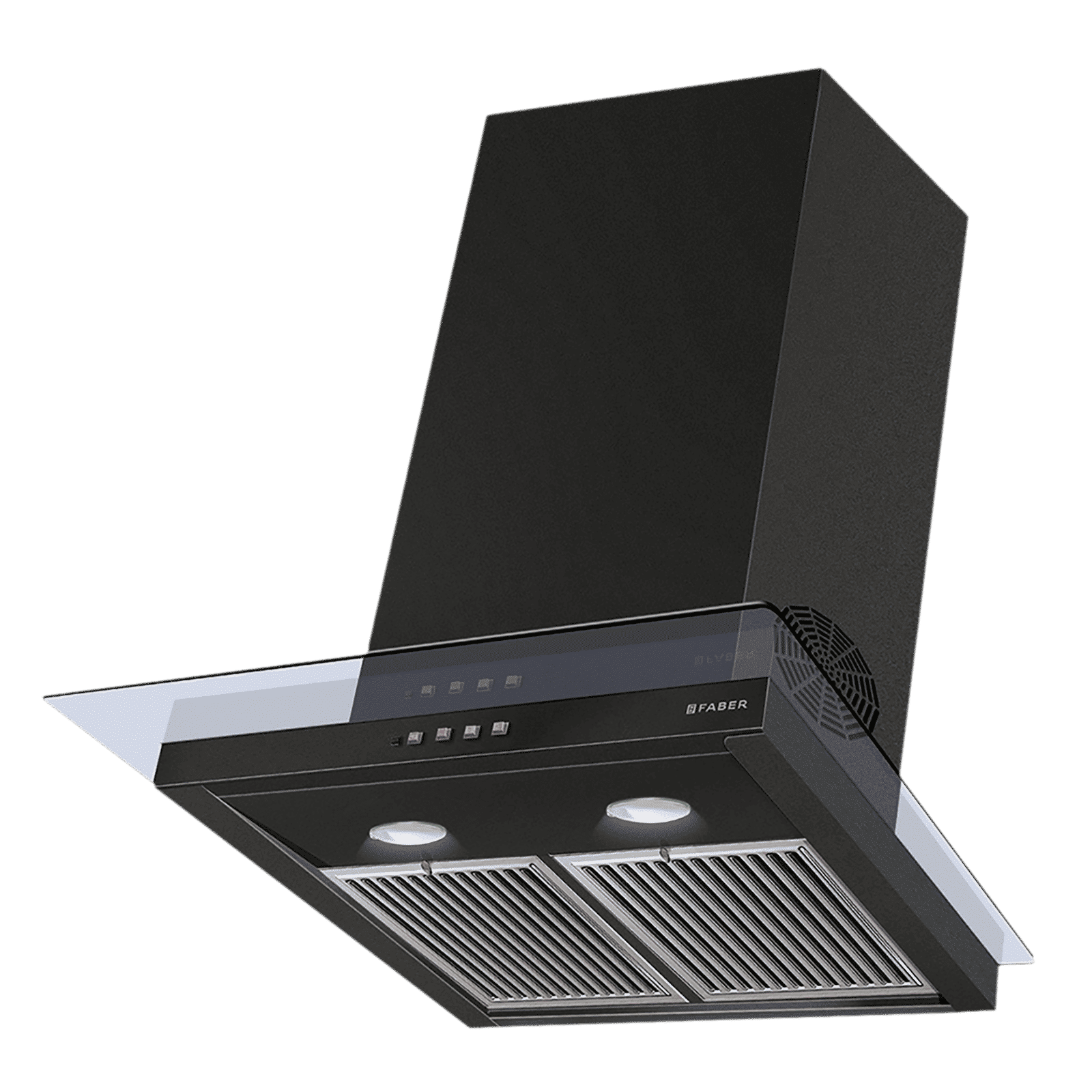 FABER Glassy 3D 60cm 1095m3/hr Ducted Wall Mounted Chimney with Baffle Filter (Black)_9