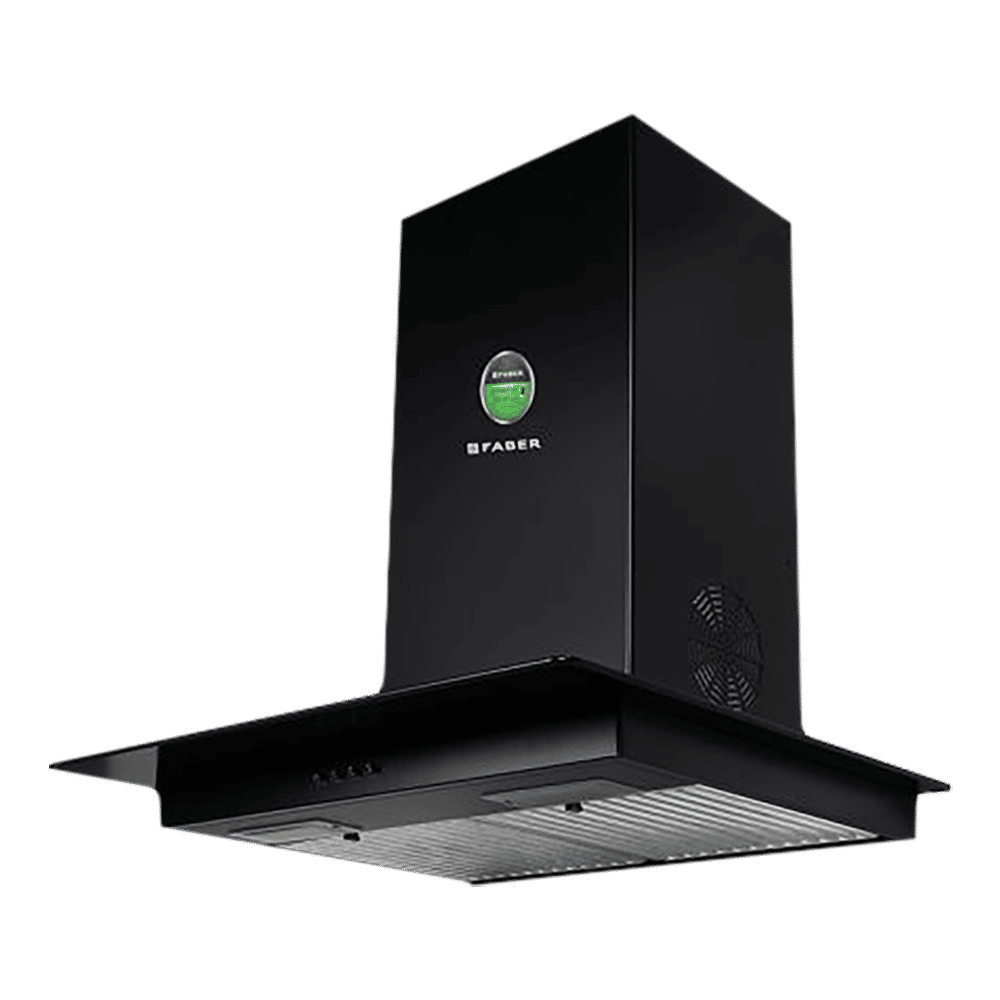 FABER Glassy 3D 60cm 1095m3/hr Ducted Wall Mounted Chimney with Baffle Filter (Black)_10