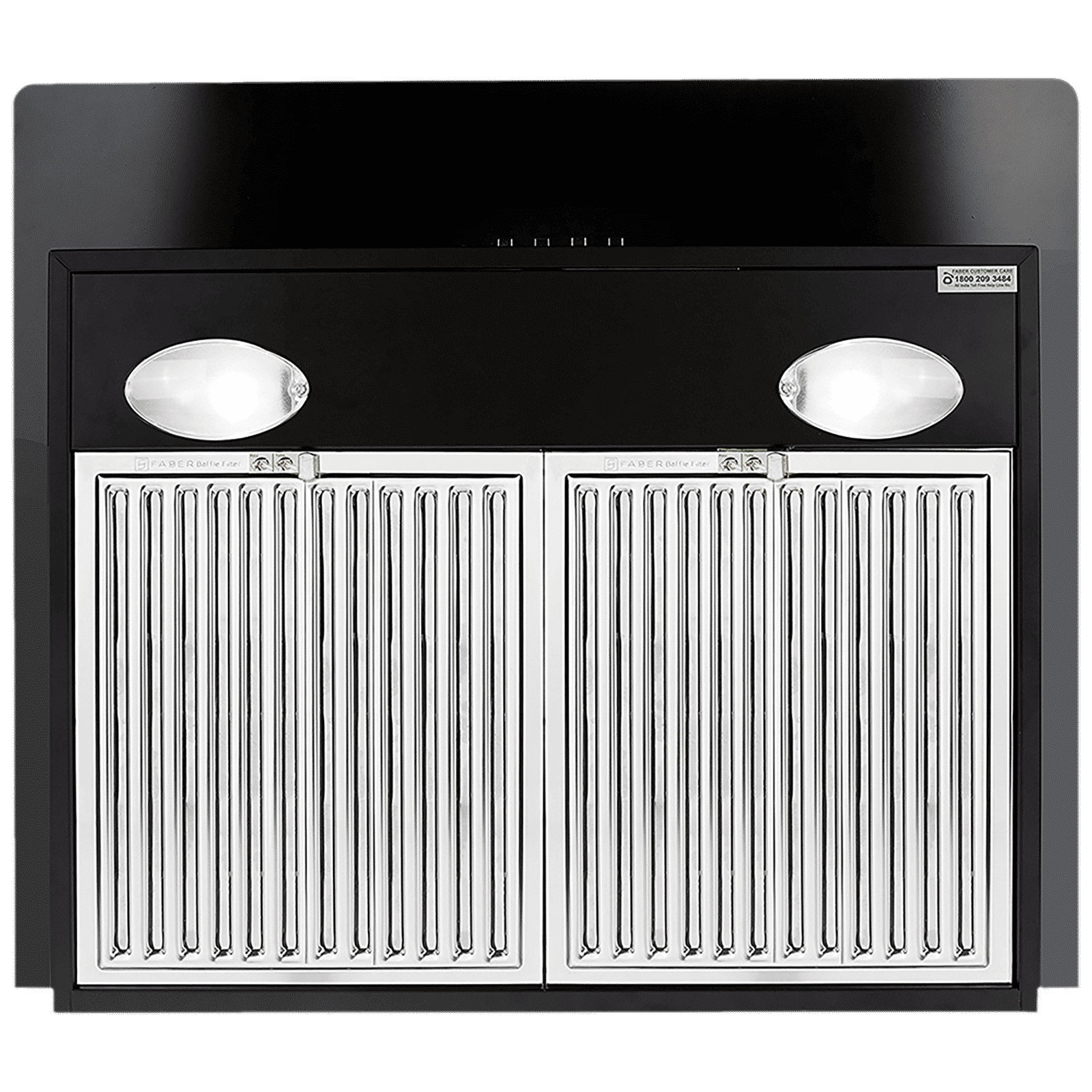 FABER Glassy 3D 60cm 1095m3/hr Ducted Wall Mounted Chimney with Baffle Filter (Black)_4