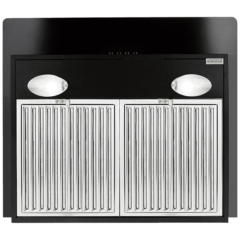 FABER Glassy 3D 60cm 1095m3/hr Ducted Wall Mounted Chimney with Baffle Filter (Black)_8