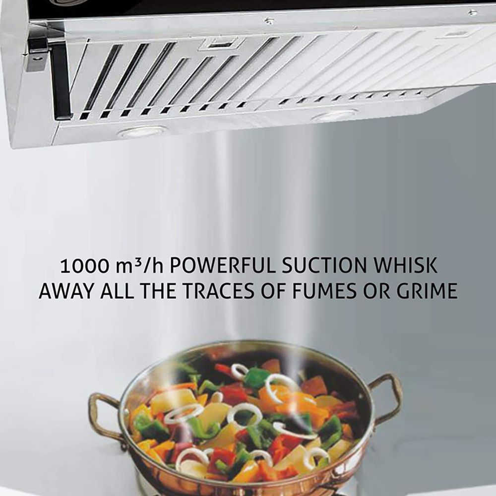 GLEN 6001 SS TS 60cm 1000m3/hr Ducted Wall Mounted Chimney with Touch Sensor Control (Silver)_6