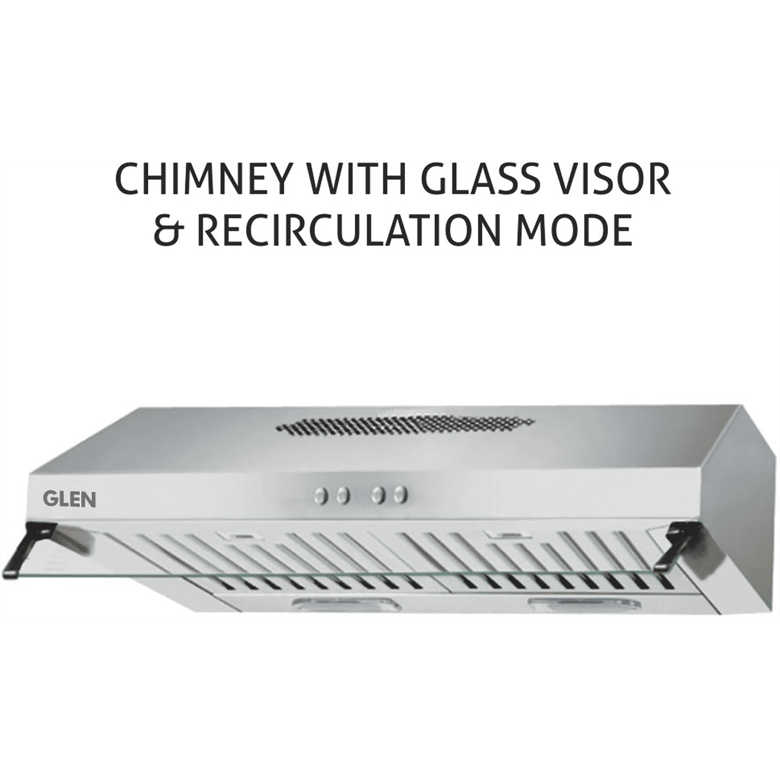 Glen 6003 SS 60cm 1000m3/hr Ductless Wall Mounted Chimney with Touch Sensor Control (Silver)_14